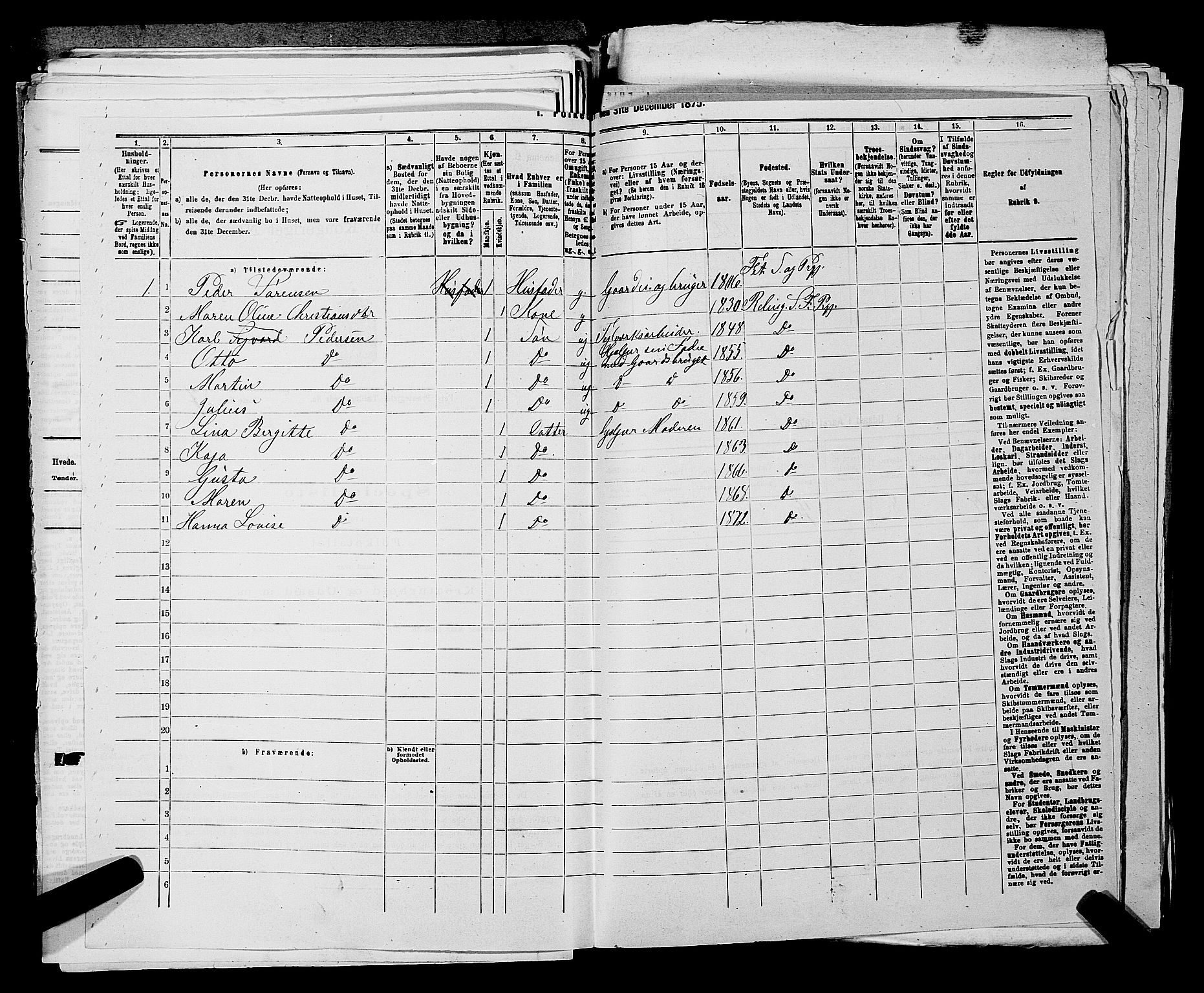 RA, 1875 census for 0227P Fet, 1875, p. 1268