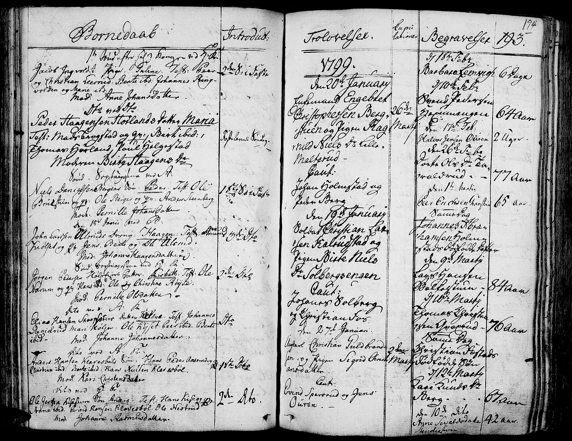 Toten prestekontor, SAH/PREST-102/H/Ha/Haa/L0007: Parish register (official) no. 7, 1794-1809, p. 194