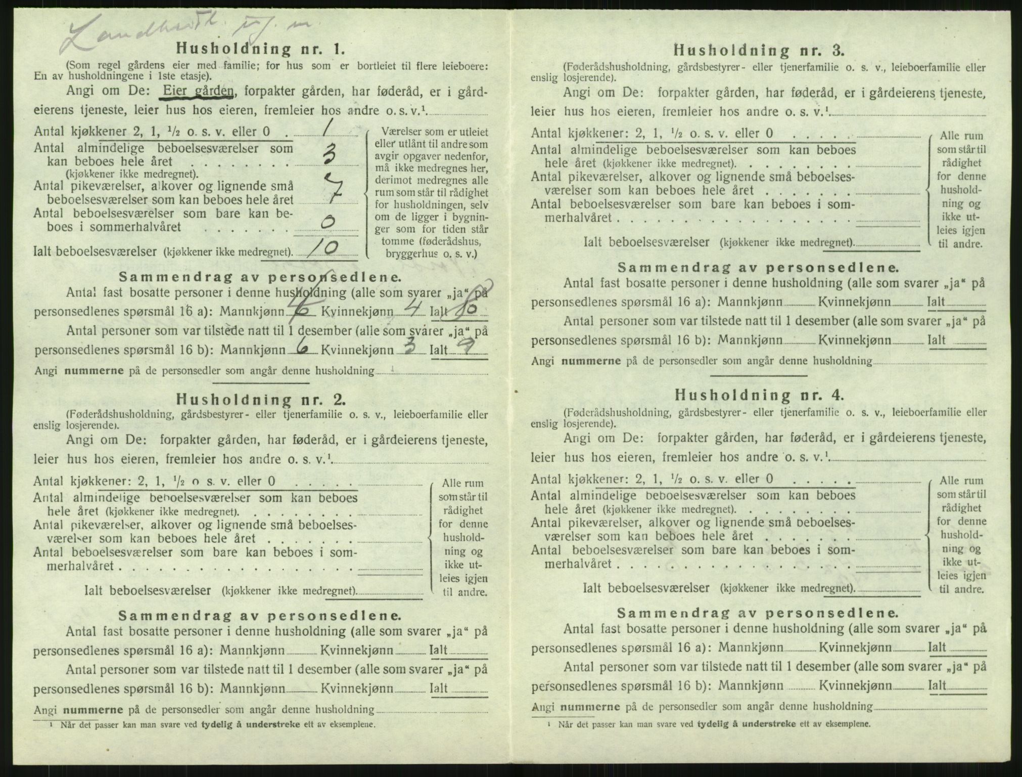 SAT, 1920 census for Borge, 1920, p. 1460