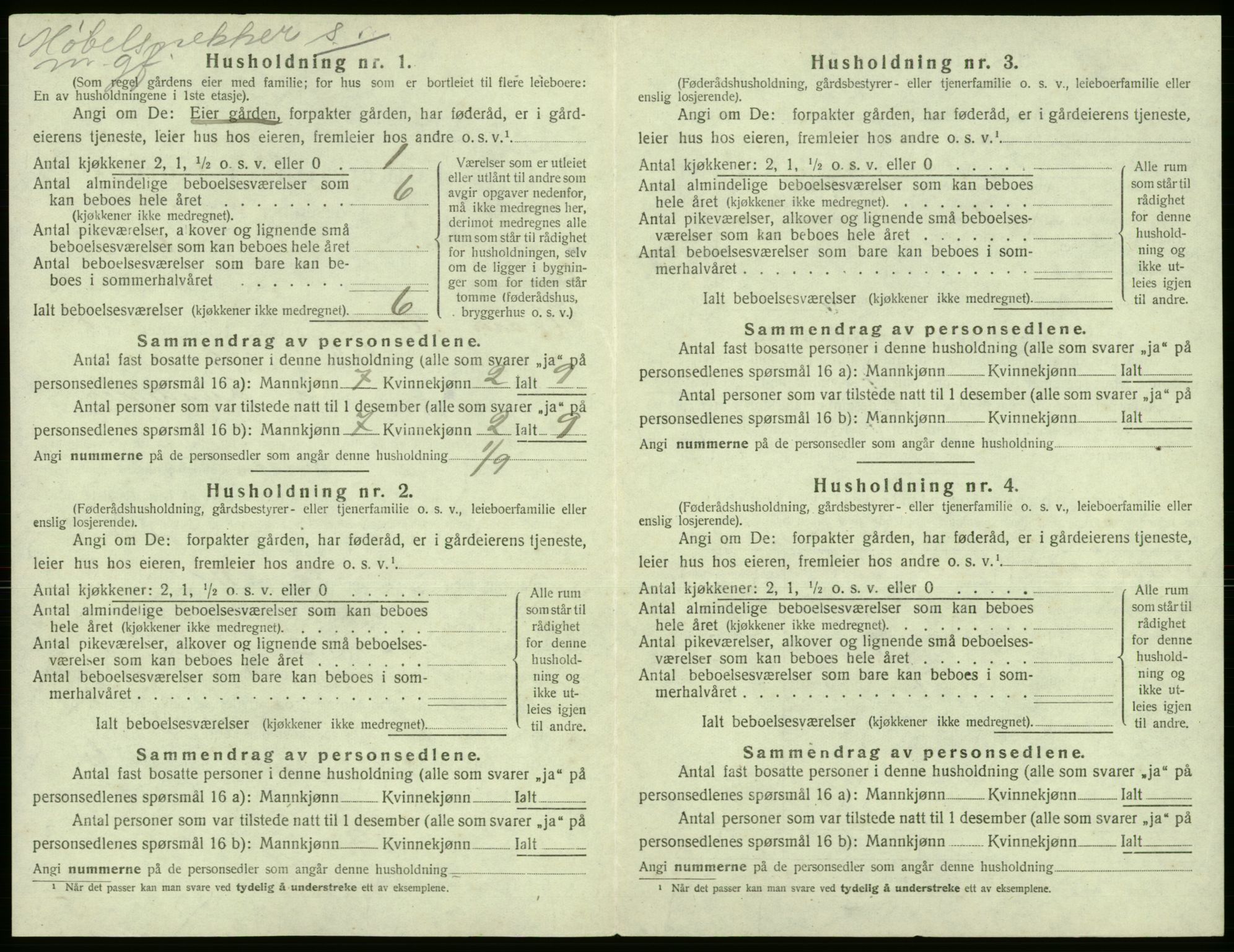 SAB, 1920 census for Kvam, 1920, p. 728