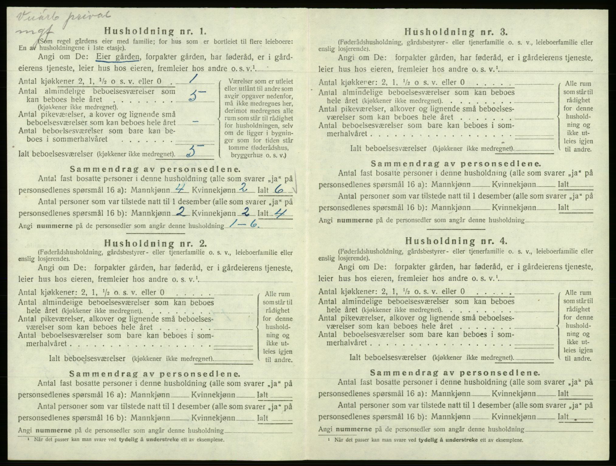 SAB, 1920 census for Samnanger, 1920, p. 409