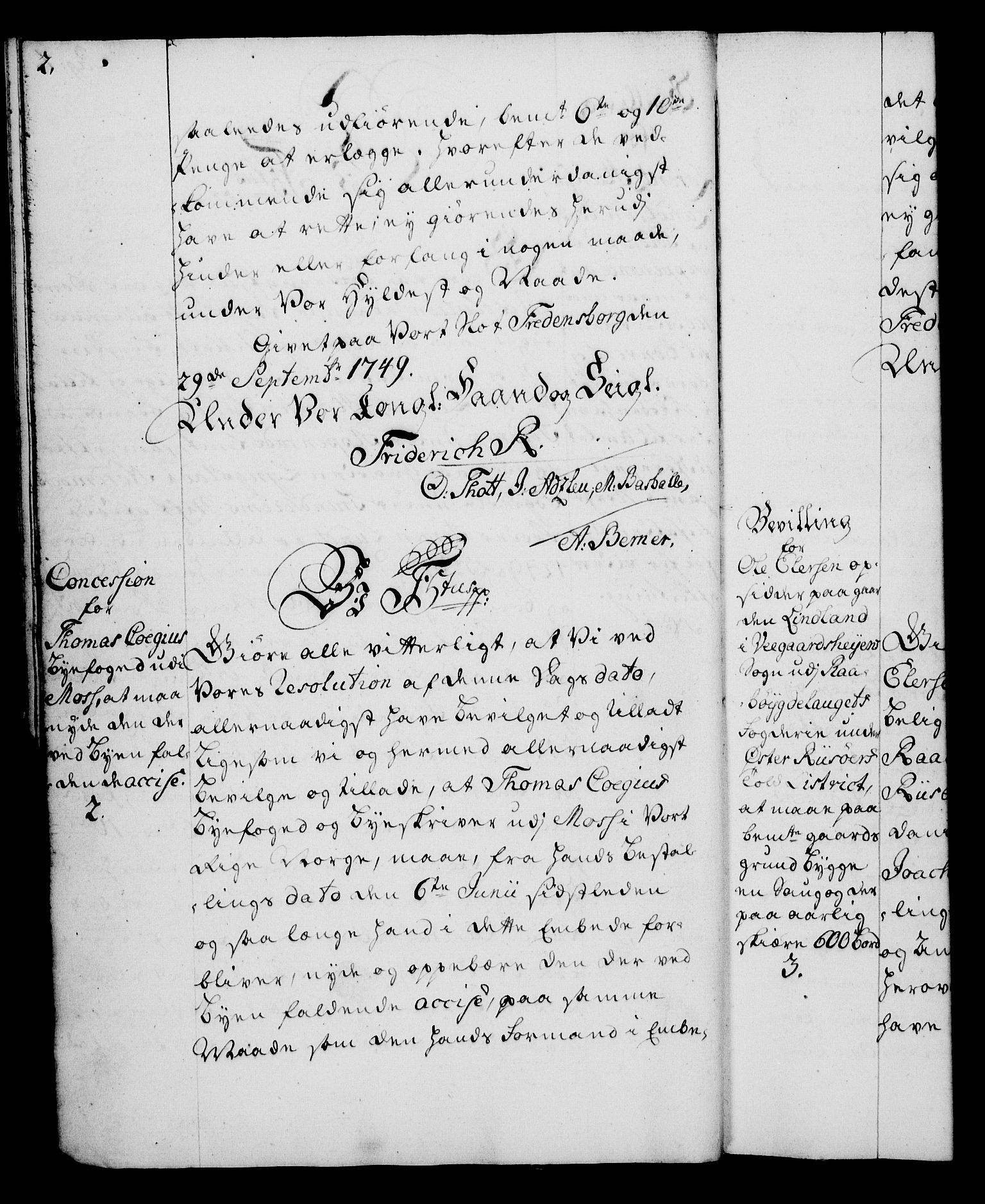 Rentekammeret, Kammerkanselliet, RA/EA-3111/G/Gg/Gga/L0006: Norsk ekspedisjonsprotokoll med register (merket RK 53.6), 1749-1759, p. 2