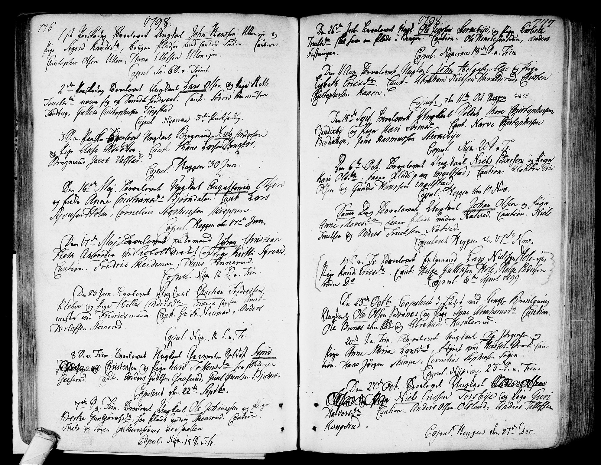 Modum kirkebøker, AV/SAKO-A-234/F/Fa/L0003: Parish register (official) no. 3, 1783-1819, p. 776-777