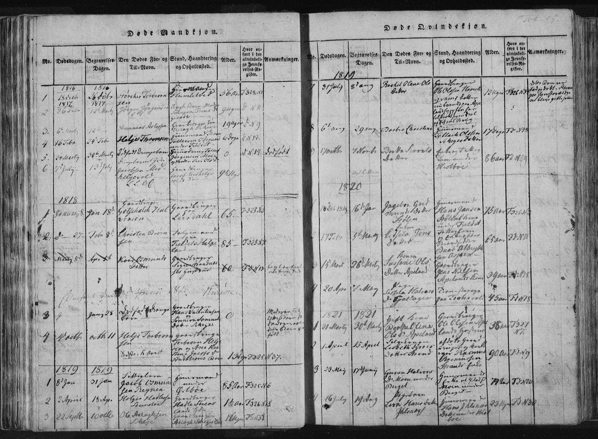 Vikedal sokneprestkontor, SAST/A-101840/01/IV: Parish register (official) no. A 4, 1816-1850, p. 95