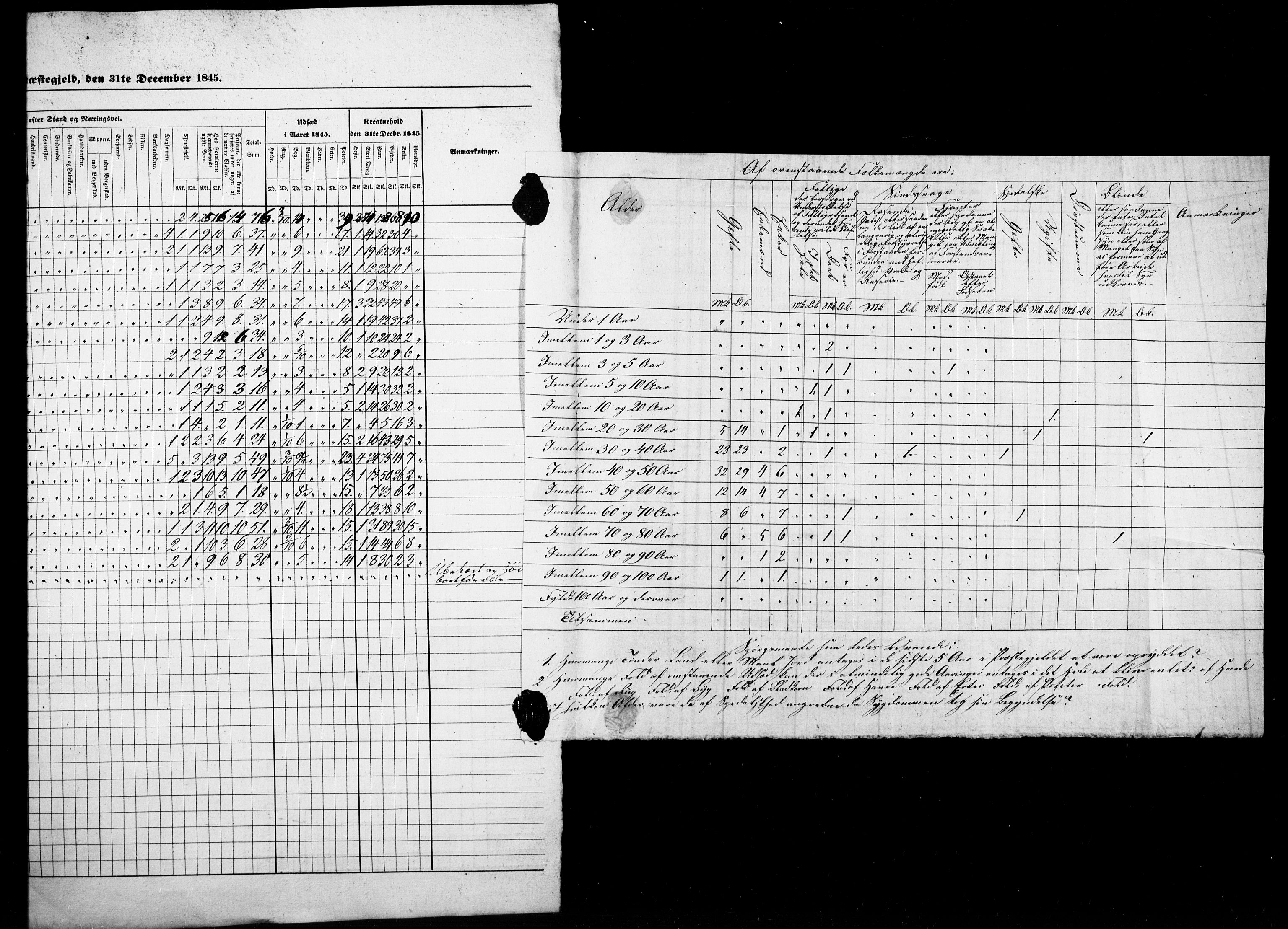 SAB, Census 1845 for Luster, 1845