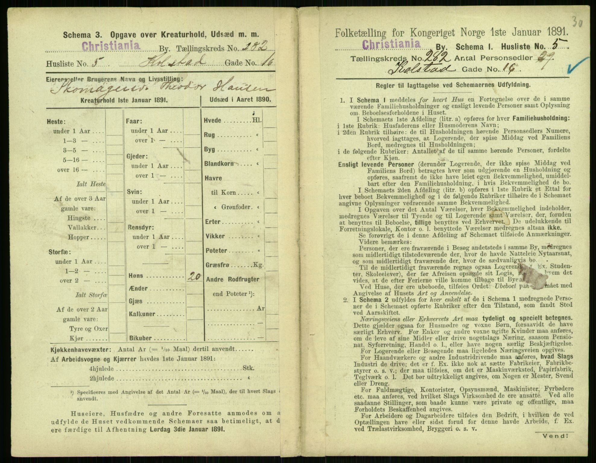 RA, 1891 census for 0301 Kristiania, 1891, p. 171464