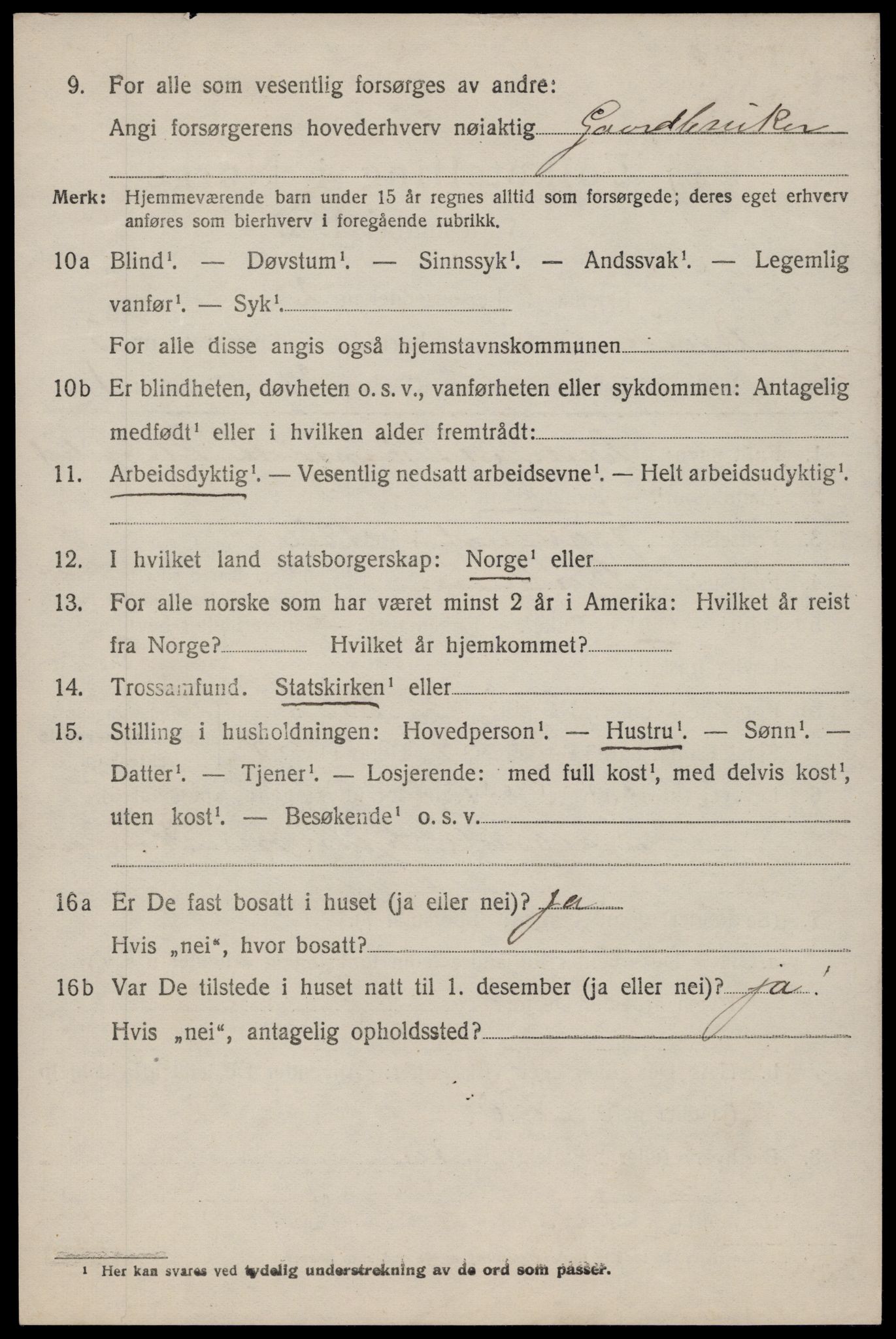 SAST, 1920 census for Bjerkreim, 1920, p. 1619