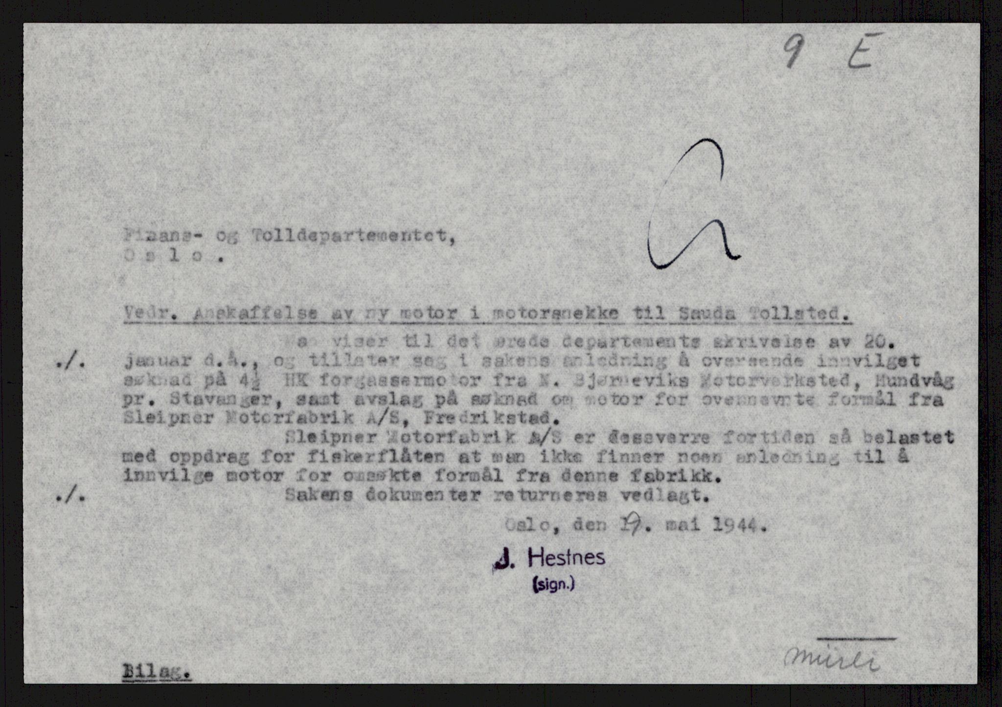 Direktoratet for industriforsyning, Sekretariatet, AV/RA-S-4153/D/Df/L0055: 9. Metallkontoret, 1940-1945, p. 277