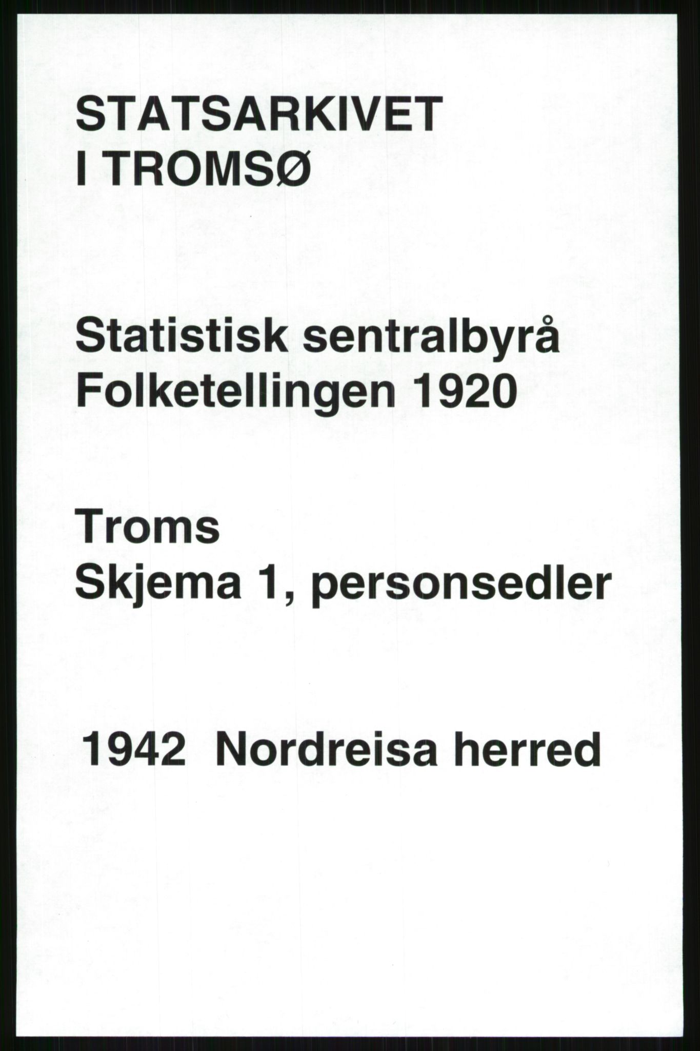 SATØ, 1920 census for Nordreisa, 1920, p. 609