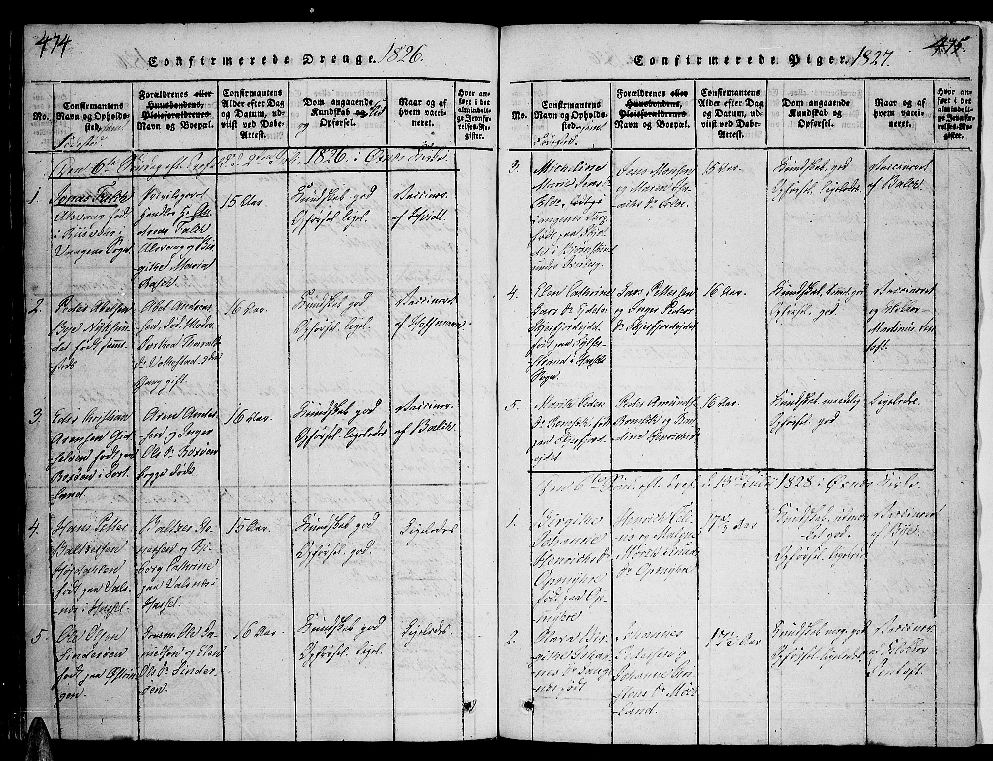 Ministerialprotokoller, klokkerbøker og fødselsregistre - Nordland, SAT/A-1459/893/L1331: Parish register (official) no. 893A04, 1820-1840, p. 474-475