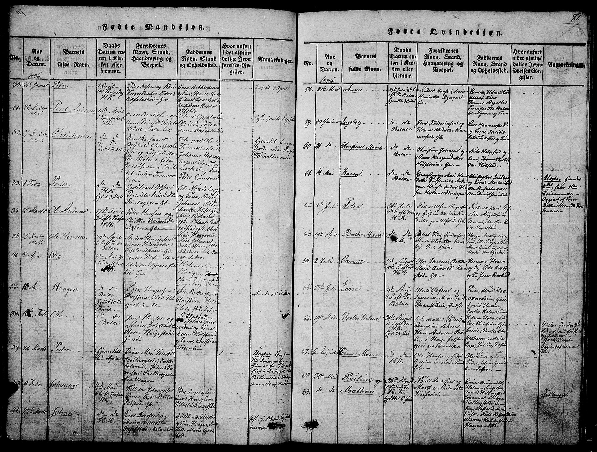 Østre Toten prestekontor, SAH/PREST-104/H/Ha/Hab/L0001: Parish register (copy) no. 1, 1827-1839, p. 71