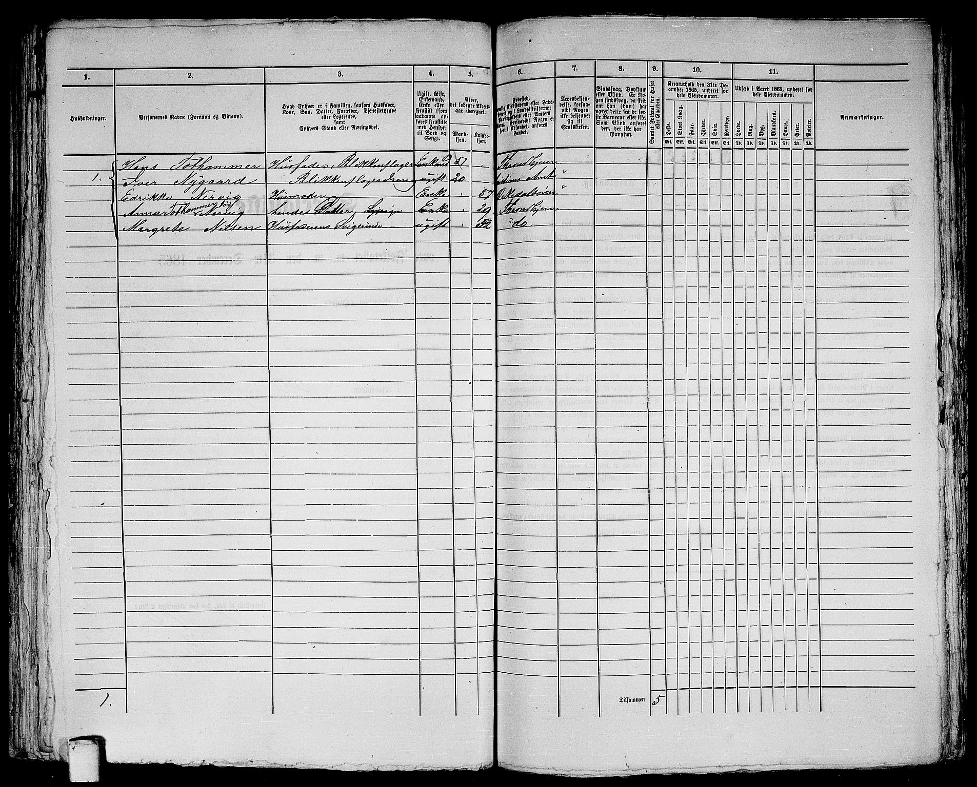 RA, 1865 census for Trondheim, 1865, p. 388