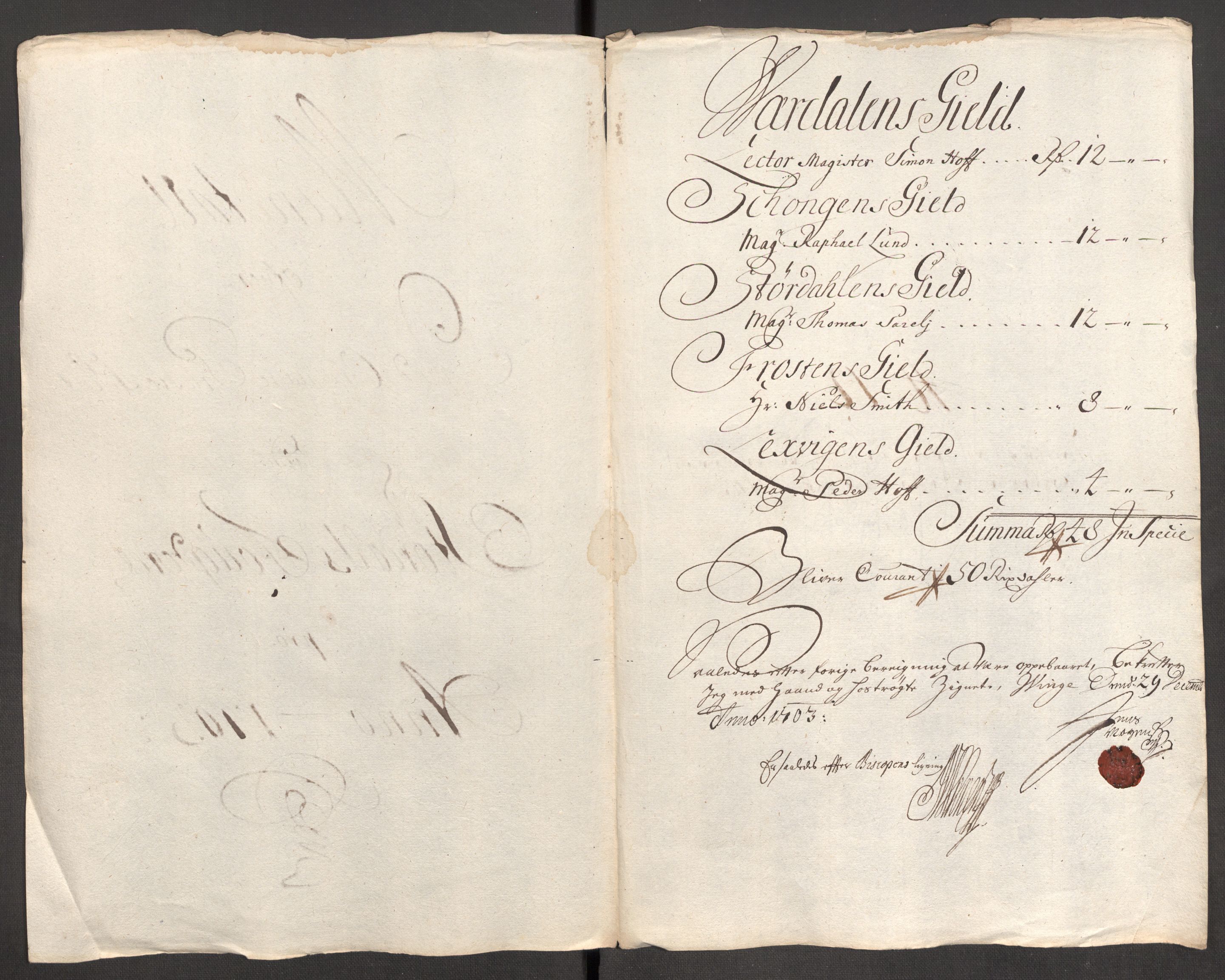 Rentekammeret inntil 1814, Reviderte regnskaper, Fogderegnskap, RA/EA-4092/R62/L4194: Fogderegnskap Stjørdal og Verdal, 1703, p. 186