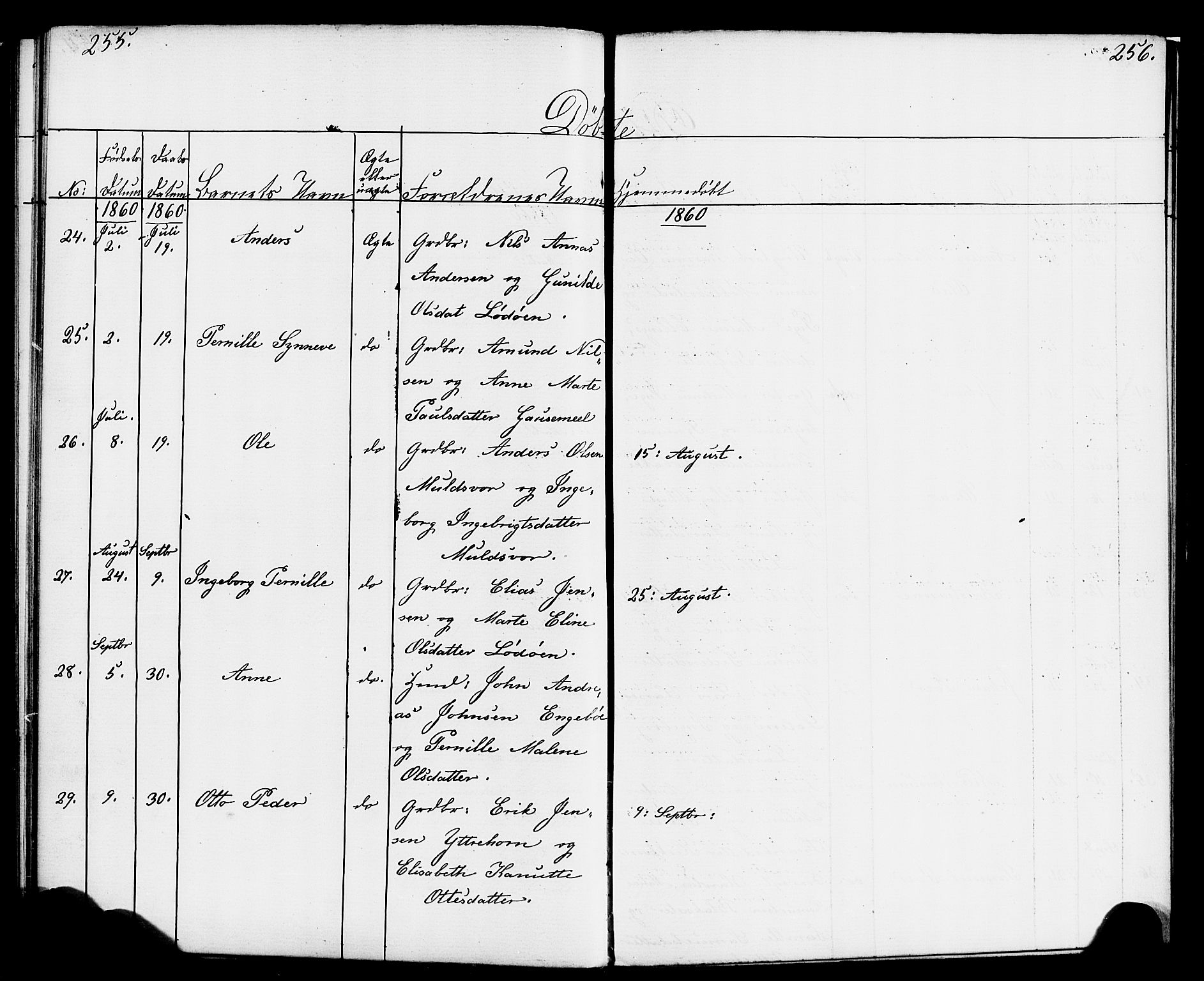 Hornindal sokneprestembete, SAB/A-82401/H/Haa/Haaa/L0001: Parish register (official) no. A 1, 1837-1866, p. 256-257