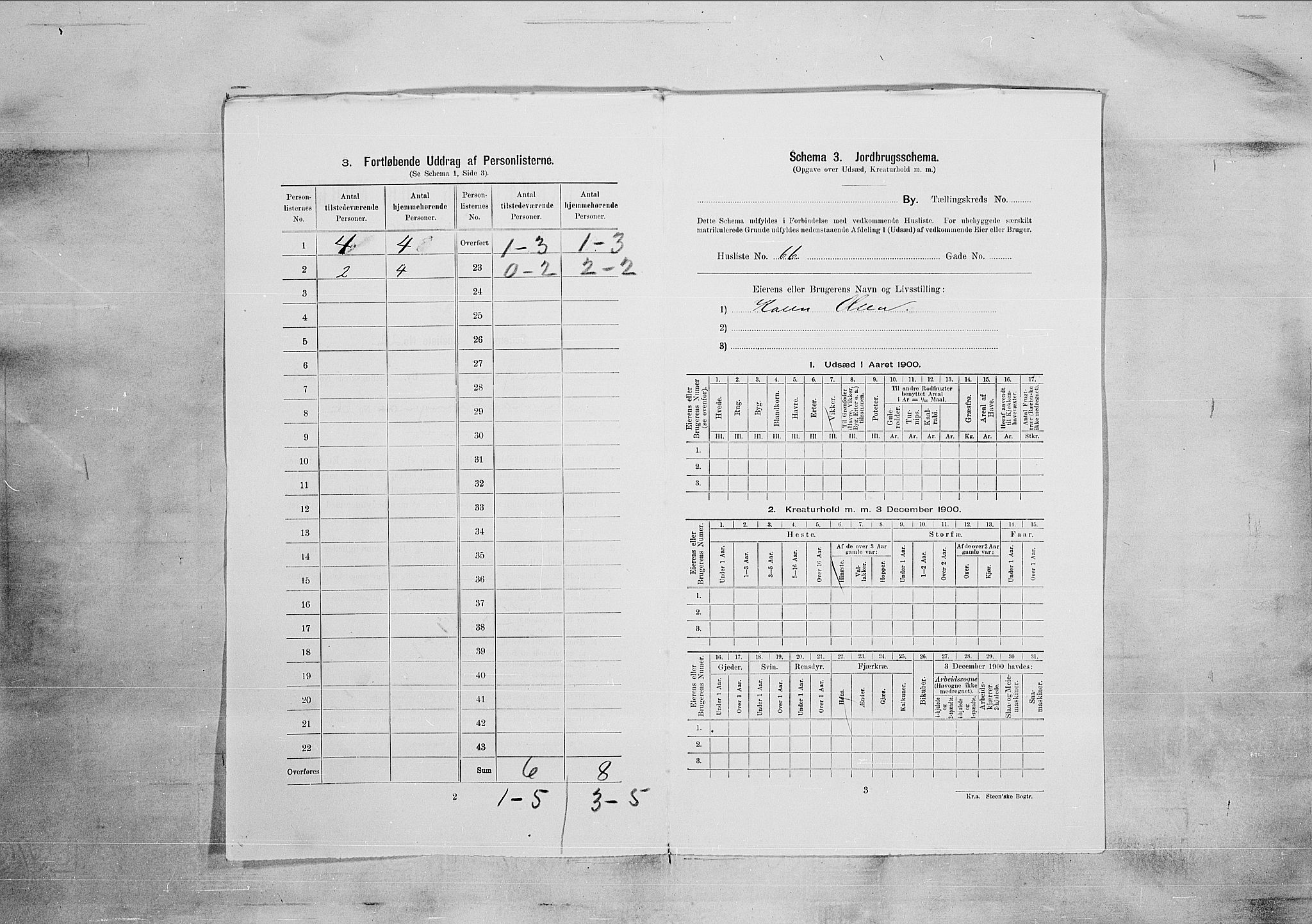 SAKO, 1900 census for Kragerø, 1900, p. 3686