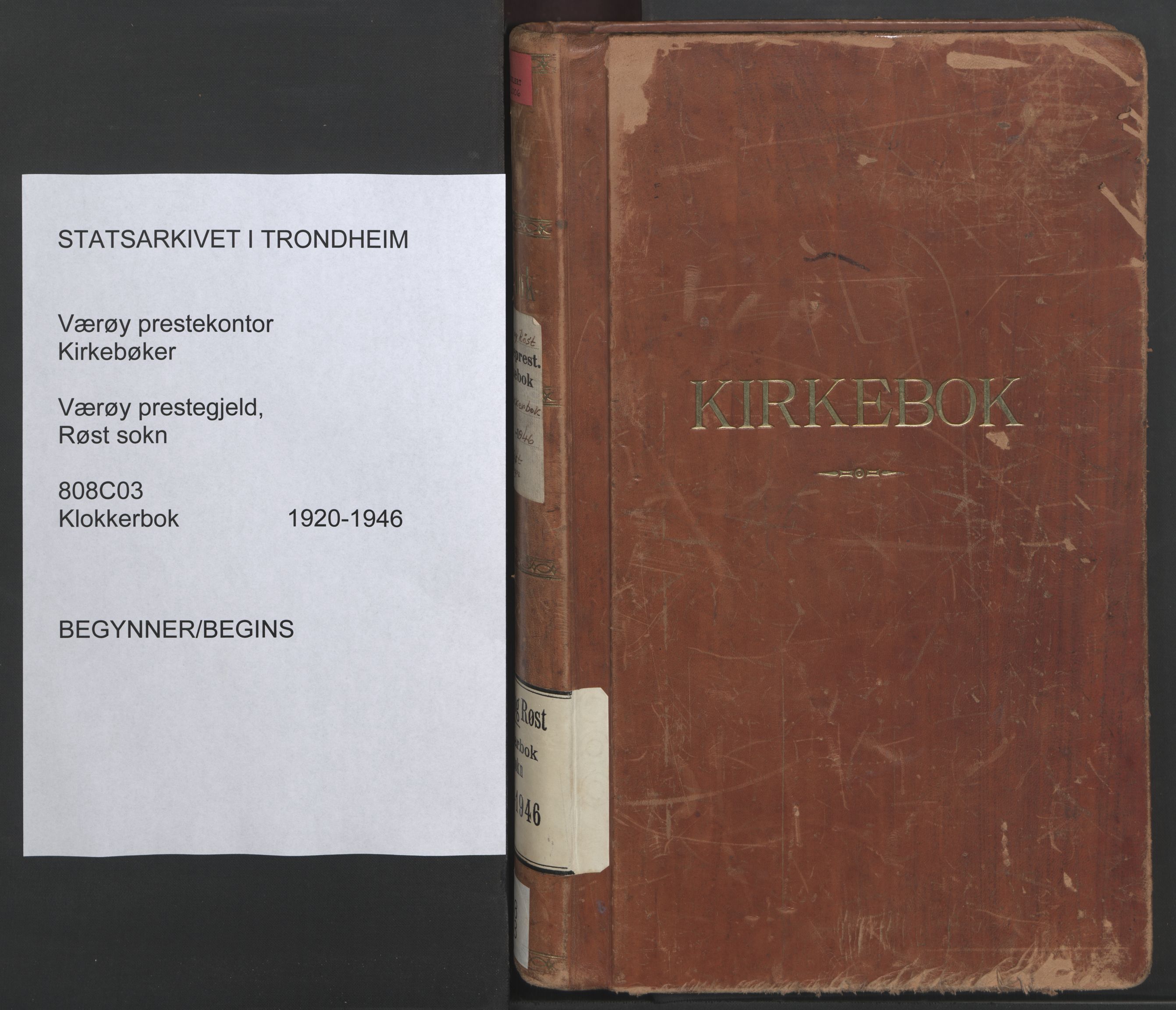 Ministerialprotokoller, klokkerbøker og fødselsregistre - Nordland, SAT/A-1459/808/L0132: Parish register (copy) no. 808C03, 1920-1946