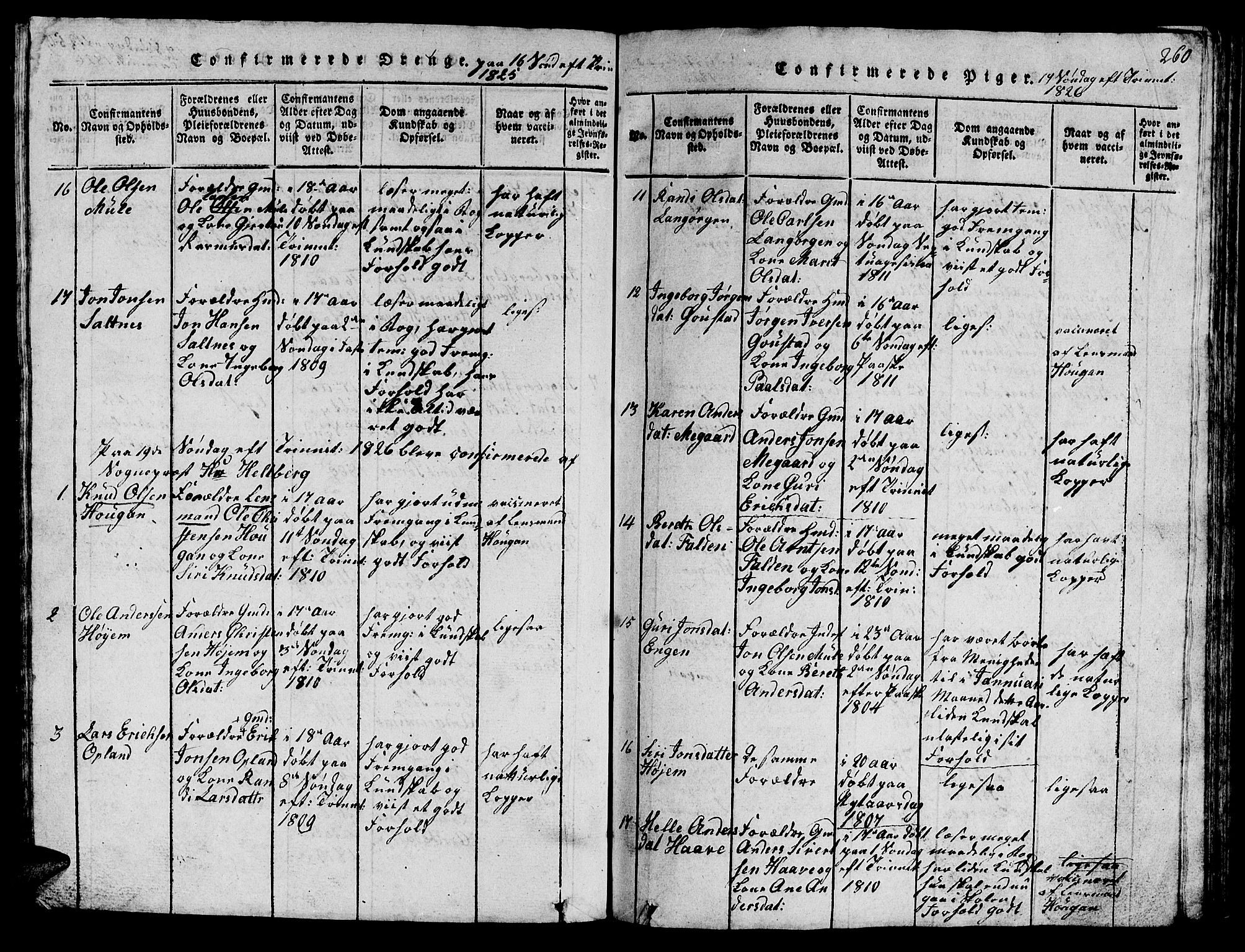 Ministerialprotokoller, klokkerbøker og fødselsregistre - Sør-Trøndelag, AV/SAT-A-1456/612/L0385: Parish register (copy) no. 612C01, 1816-1845, p. 260