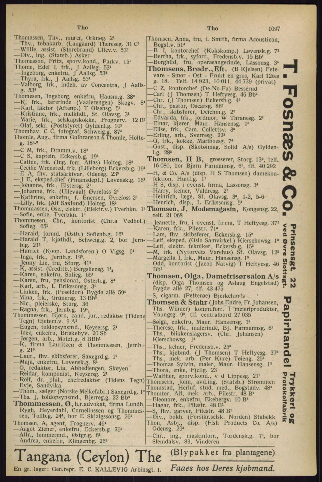 Kristiania/Oslo adressebok, PUBL/-, 1927, p. 1097