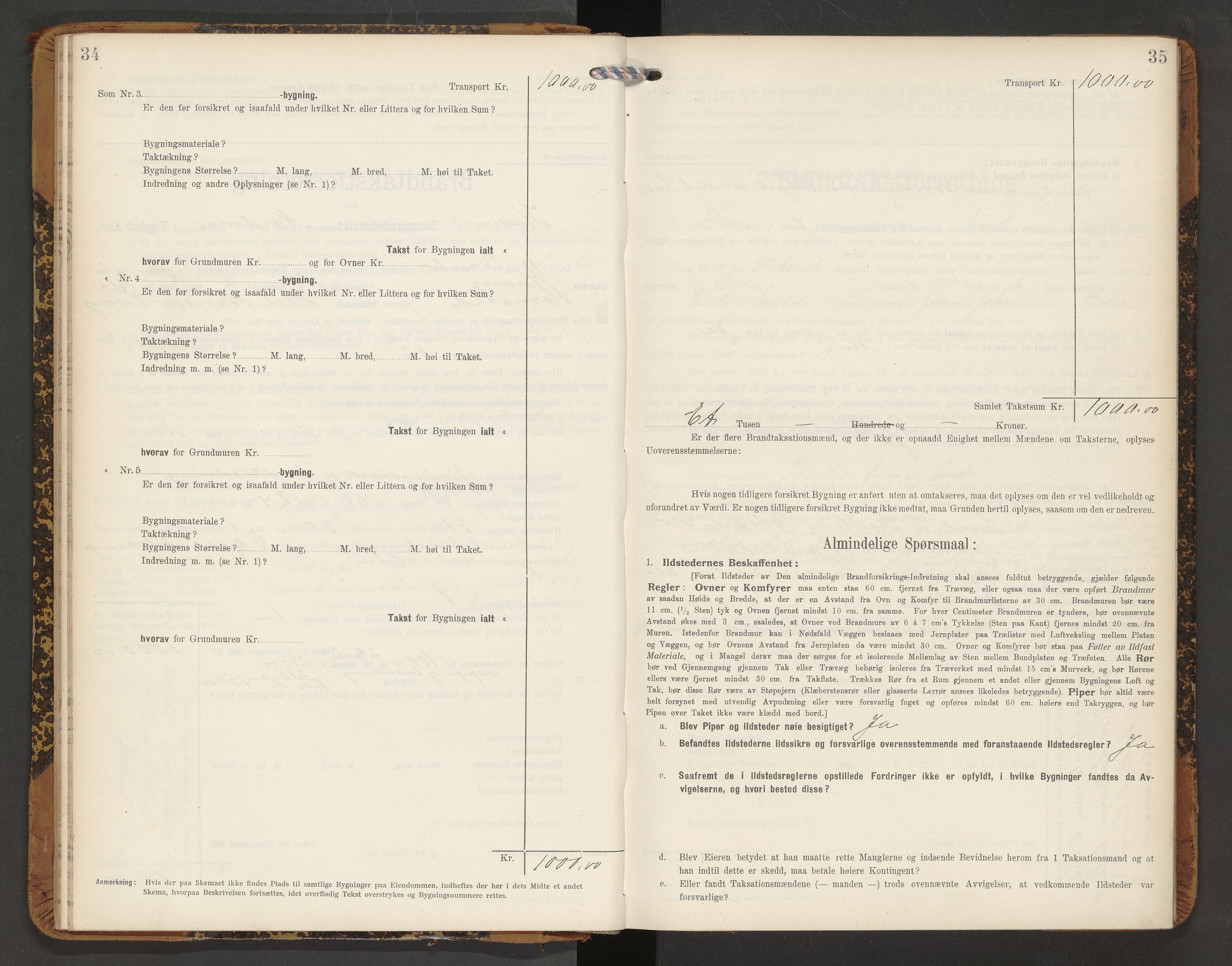 Norges Brannkasse Averøy og Frei, AV/SAT-A-5505/Fb/L0003: Branntakstprotokoll, 1910-1926, p. 34-35