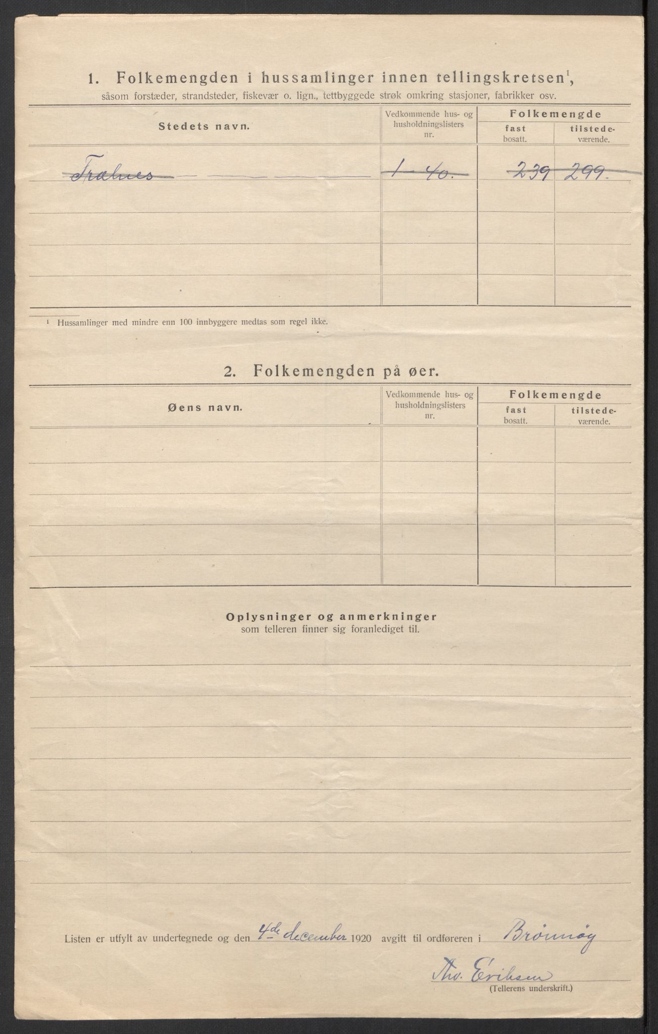 SAT, 1920 census for Brønnøy, 1920, p. 12