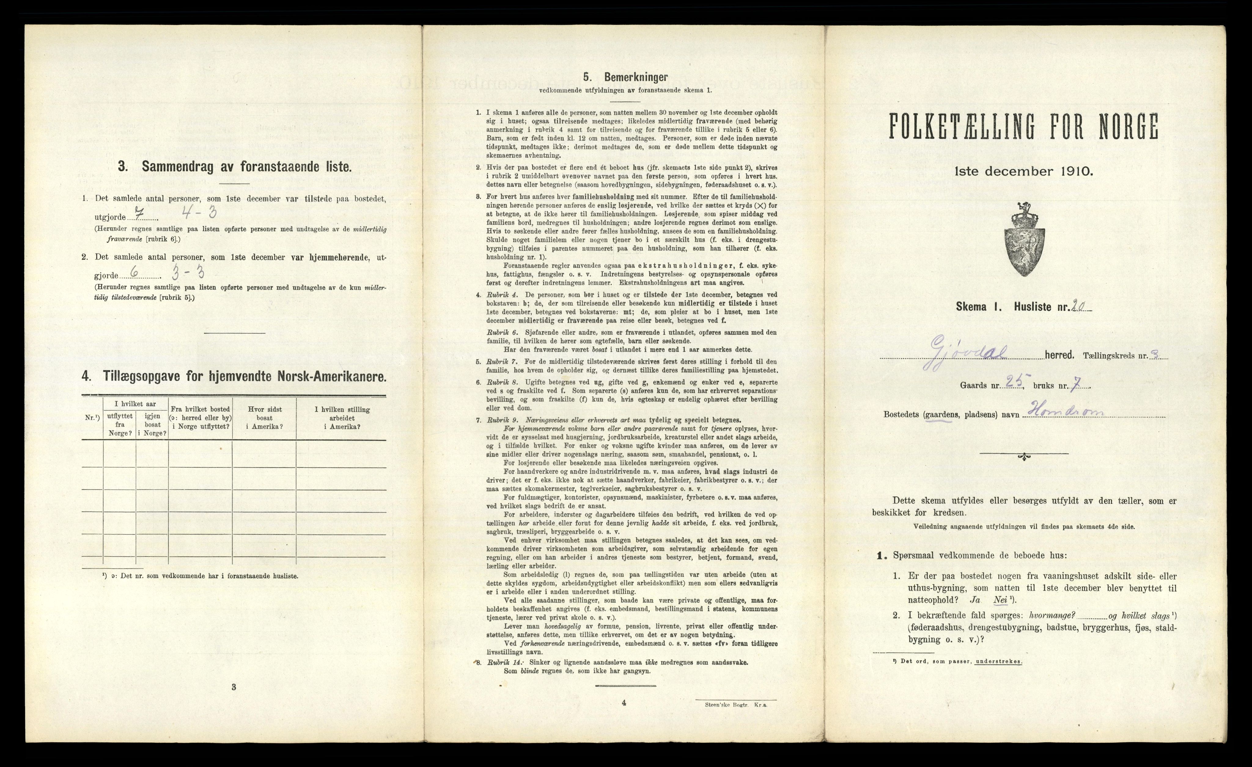 RA, 1910 census for Gjøvdal, 1910, p. 216