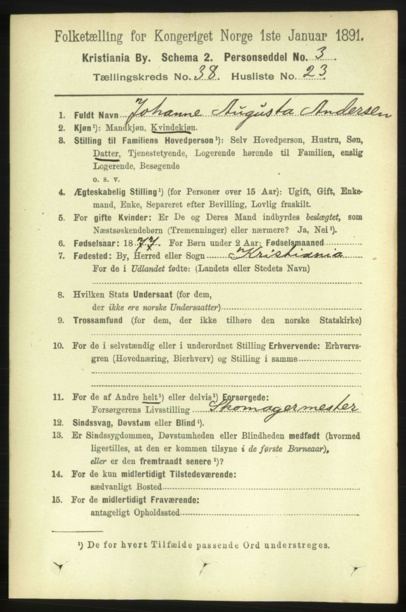 RA, 1891 census for 0301 Kristiania, 1891, p. 21833