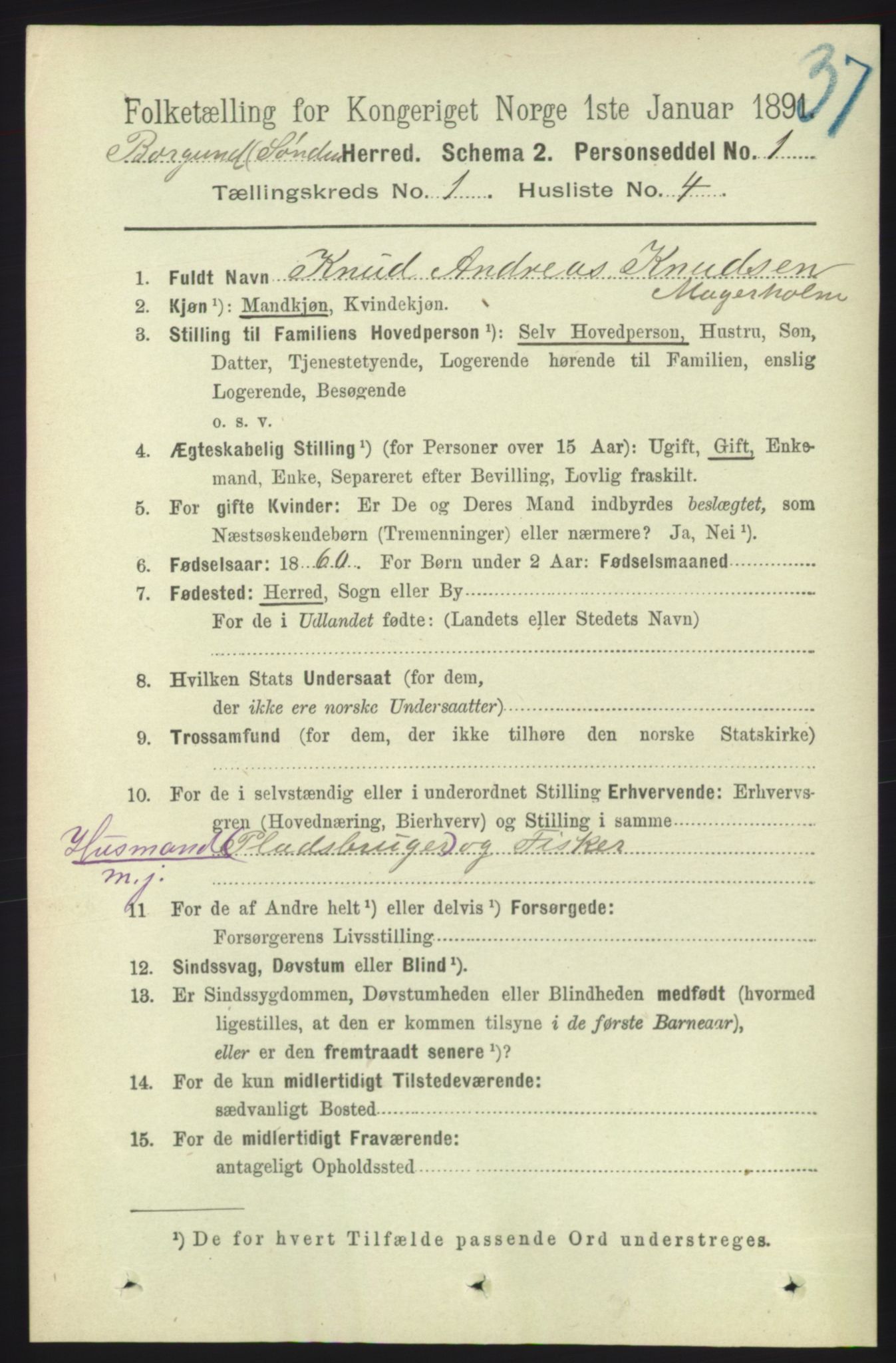 RA, 1891 census for 1531 Borgund, 1891, p. 133