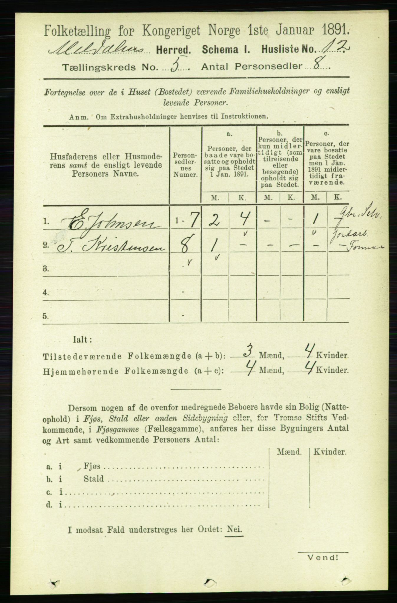 RA, 1891 census for 1636 Meldal, 1891, p. 2477