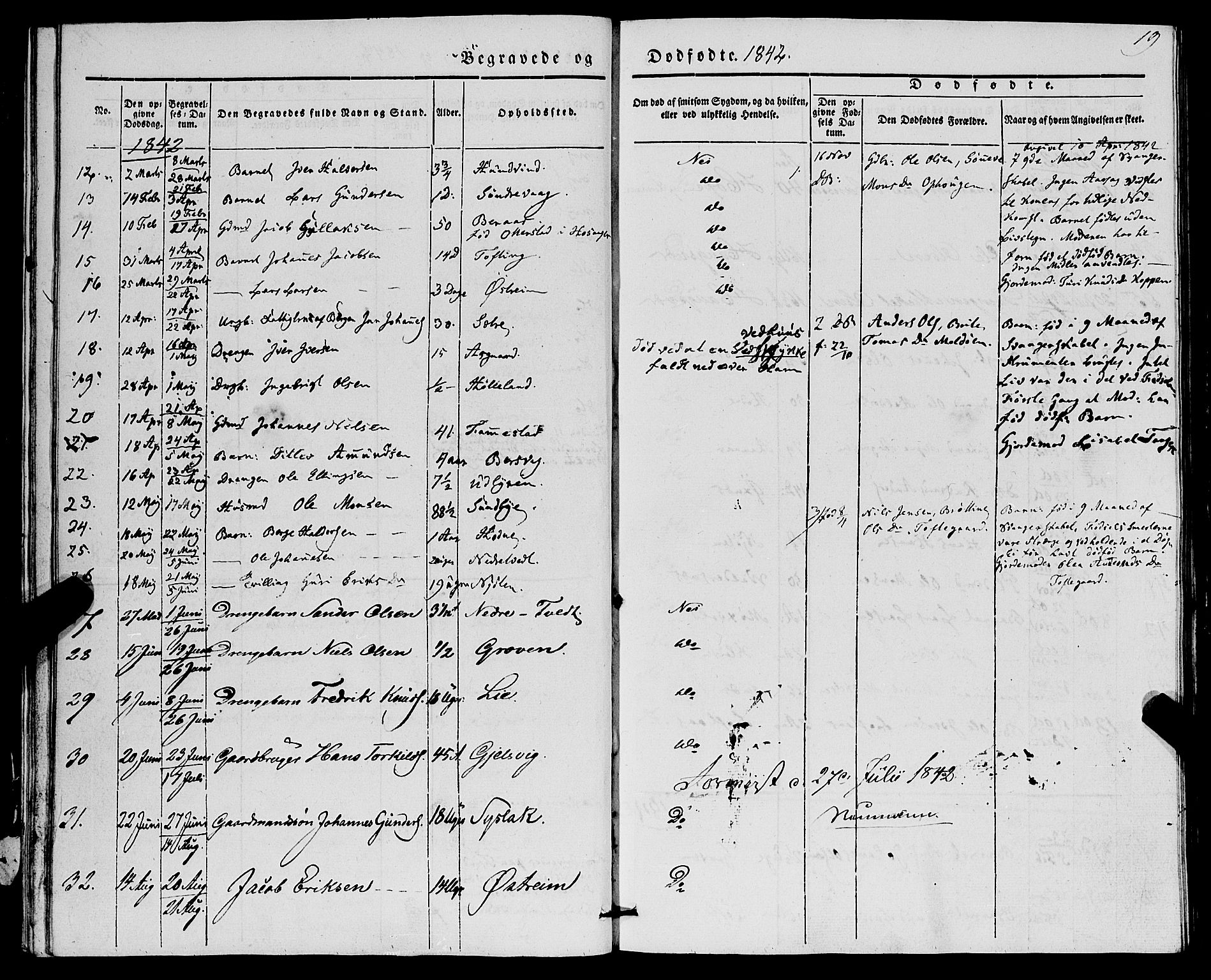 Lindås Sokneprestembete, SAB/A-76701/H/Haa: Parish register (official) no. A 14, 1835-1847, p. 19