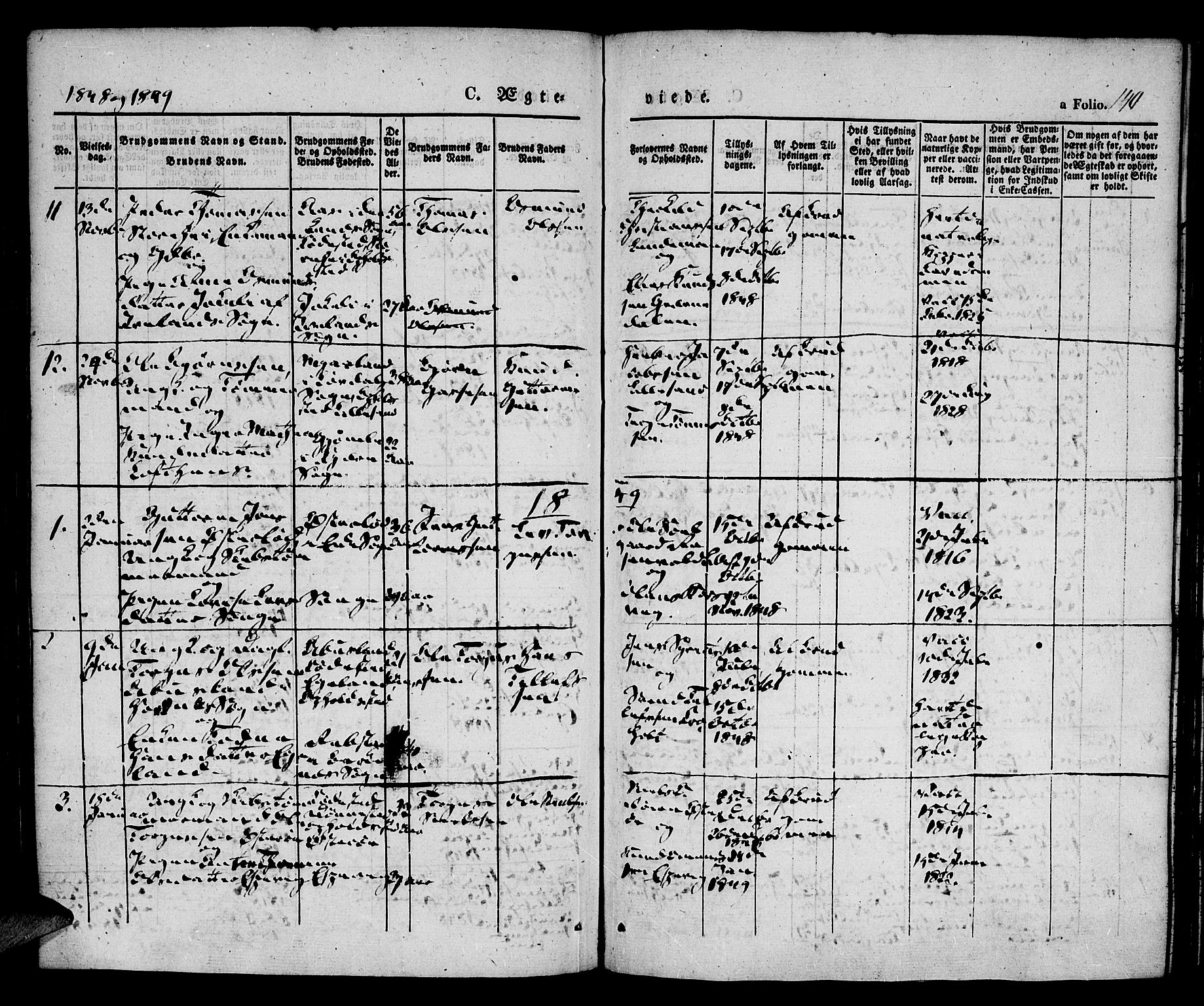 Vestre Moland sokneprestkontor, SAK/1111-0046/F/Fa/Fab/L0005: Parish register (official) no. A 5, 1841-1849, p. 140