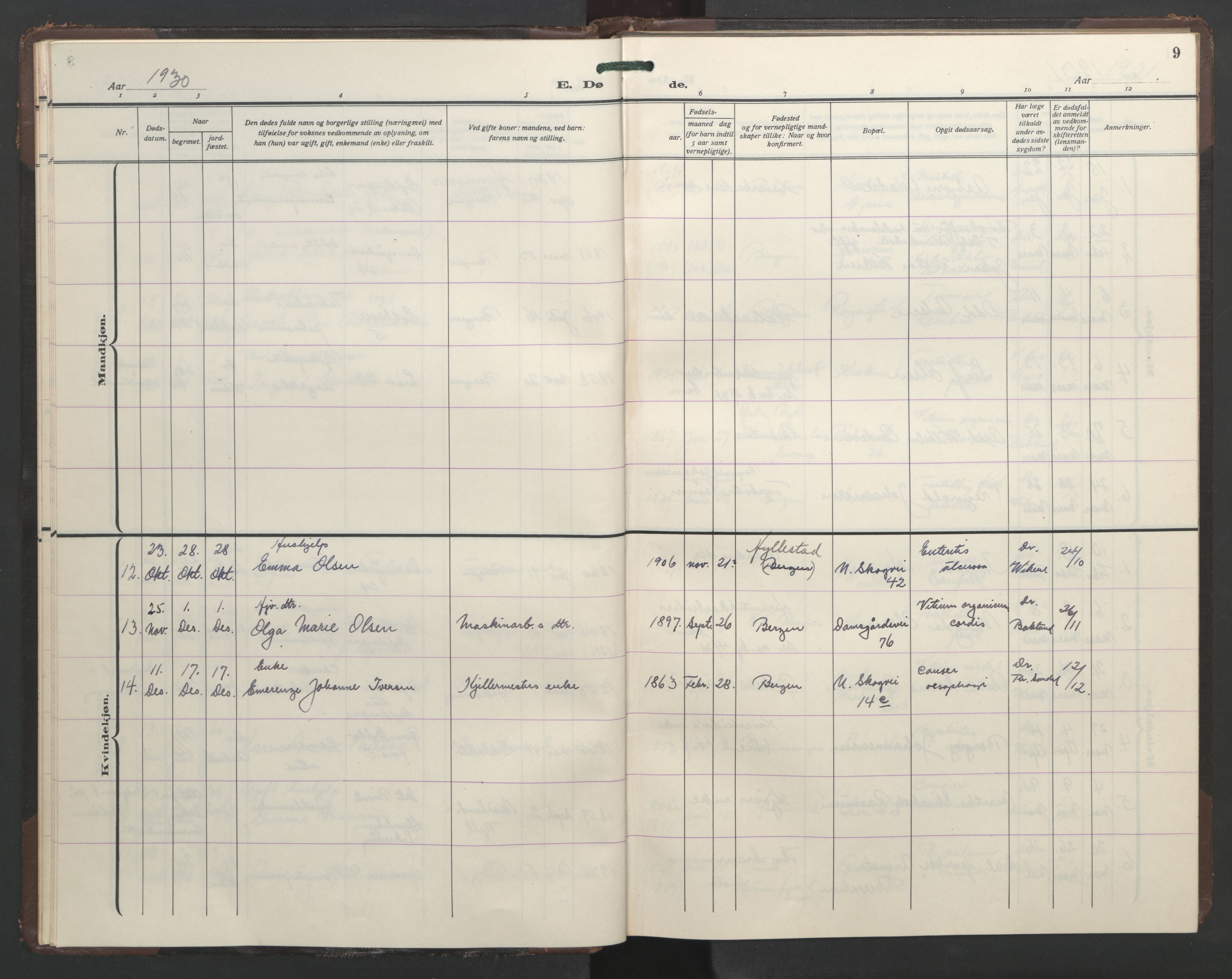 St. Markus sokneprestembete, AV/SAB-A-99935: Parish register (copy) no. D 1, 1928-1961, p. 8b-9a