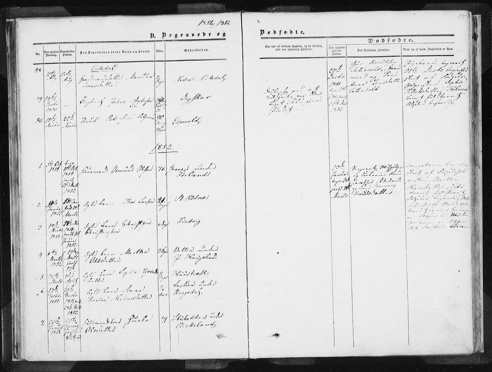 Vikedal sokneprestkontor, AV/SAST-A-101840/01/IV: Parish register (official) no. A 6.2, 1851-1867, p. 297