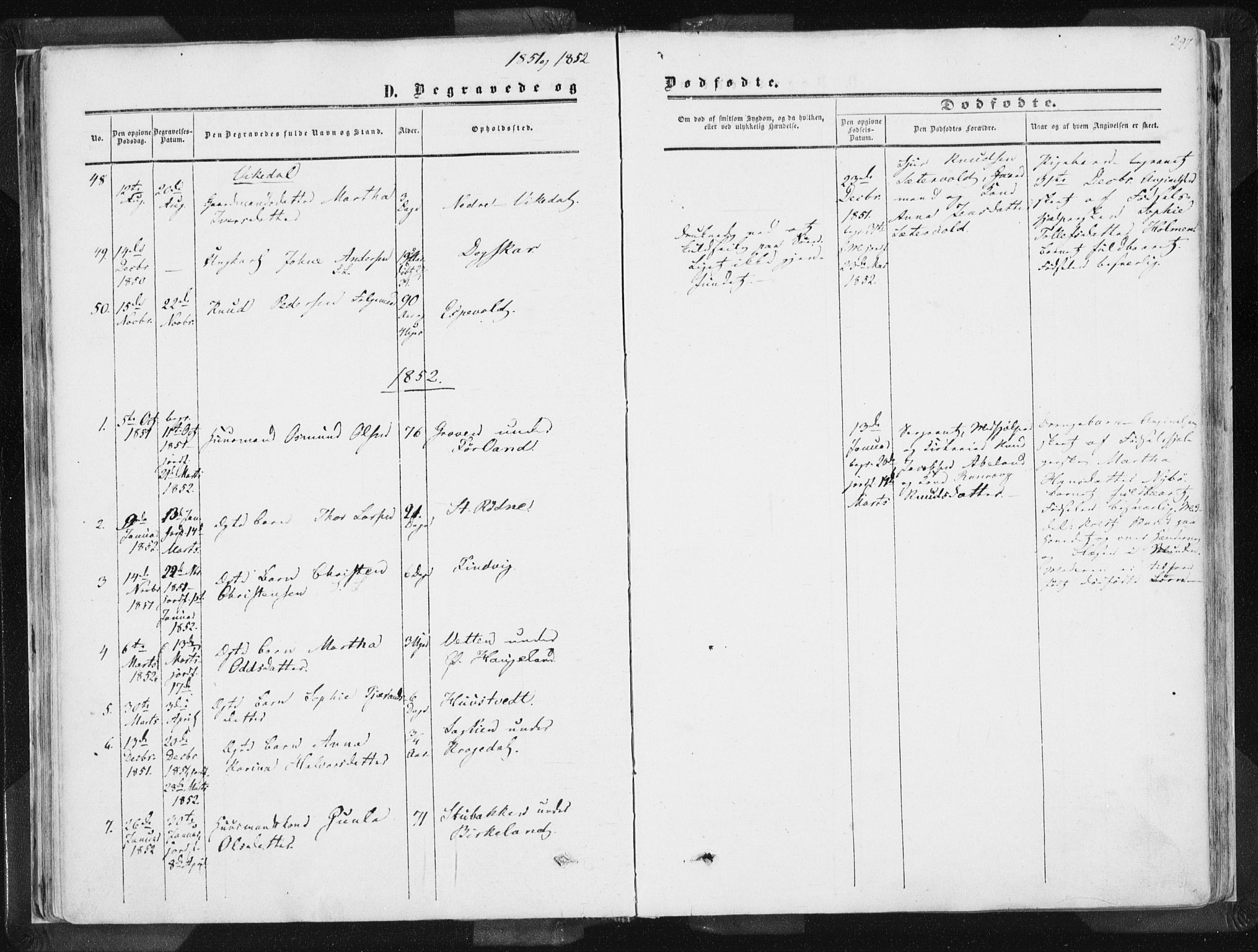 Vikedal sokneprestkontor, AV/SAST-A-101840/01/IV: Parish register (official) no. A 6.2, 1851-1867, p. 297