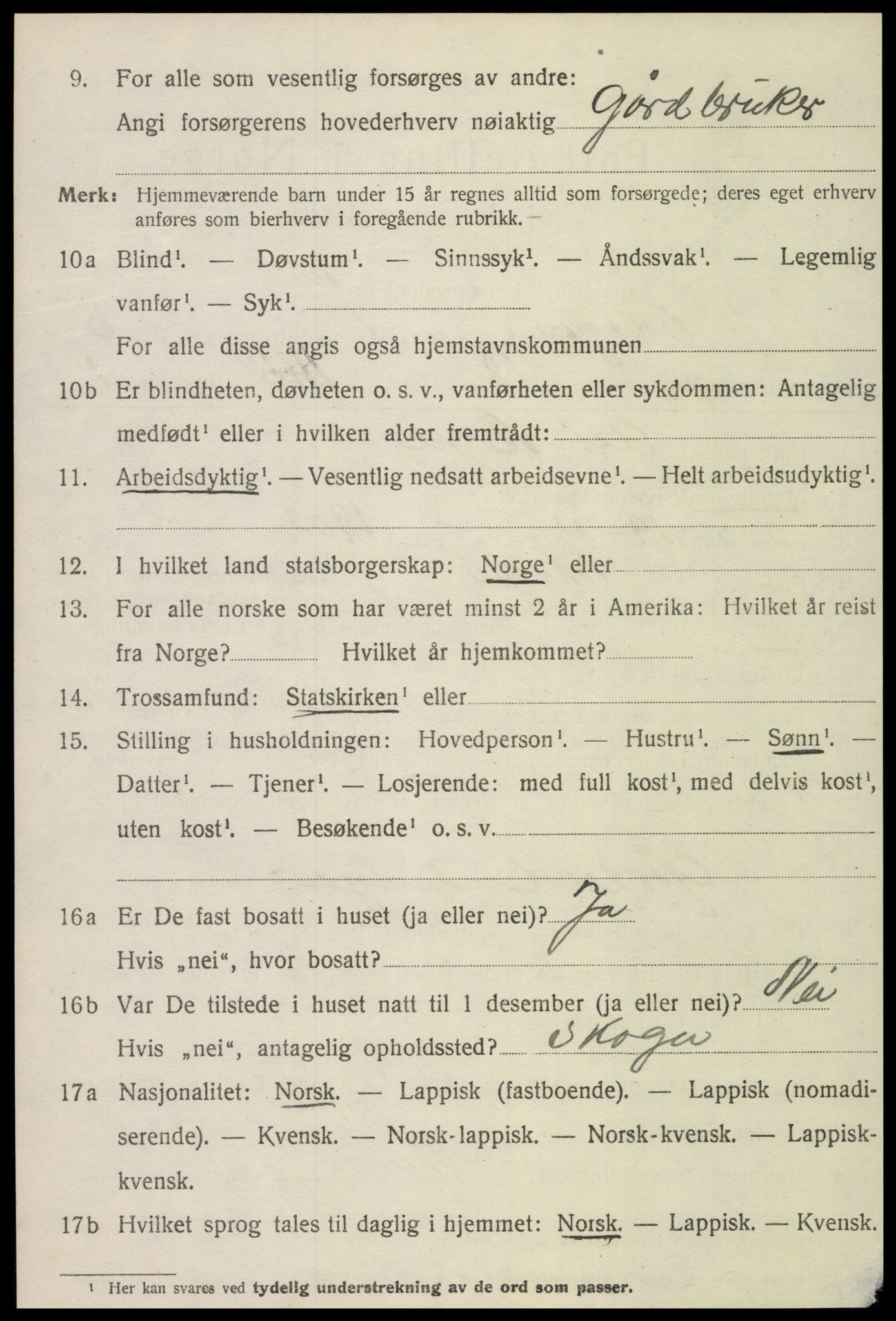 SAT, 1920 census for Skogn, 1920, p. 7648