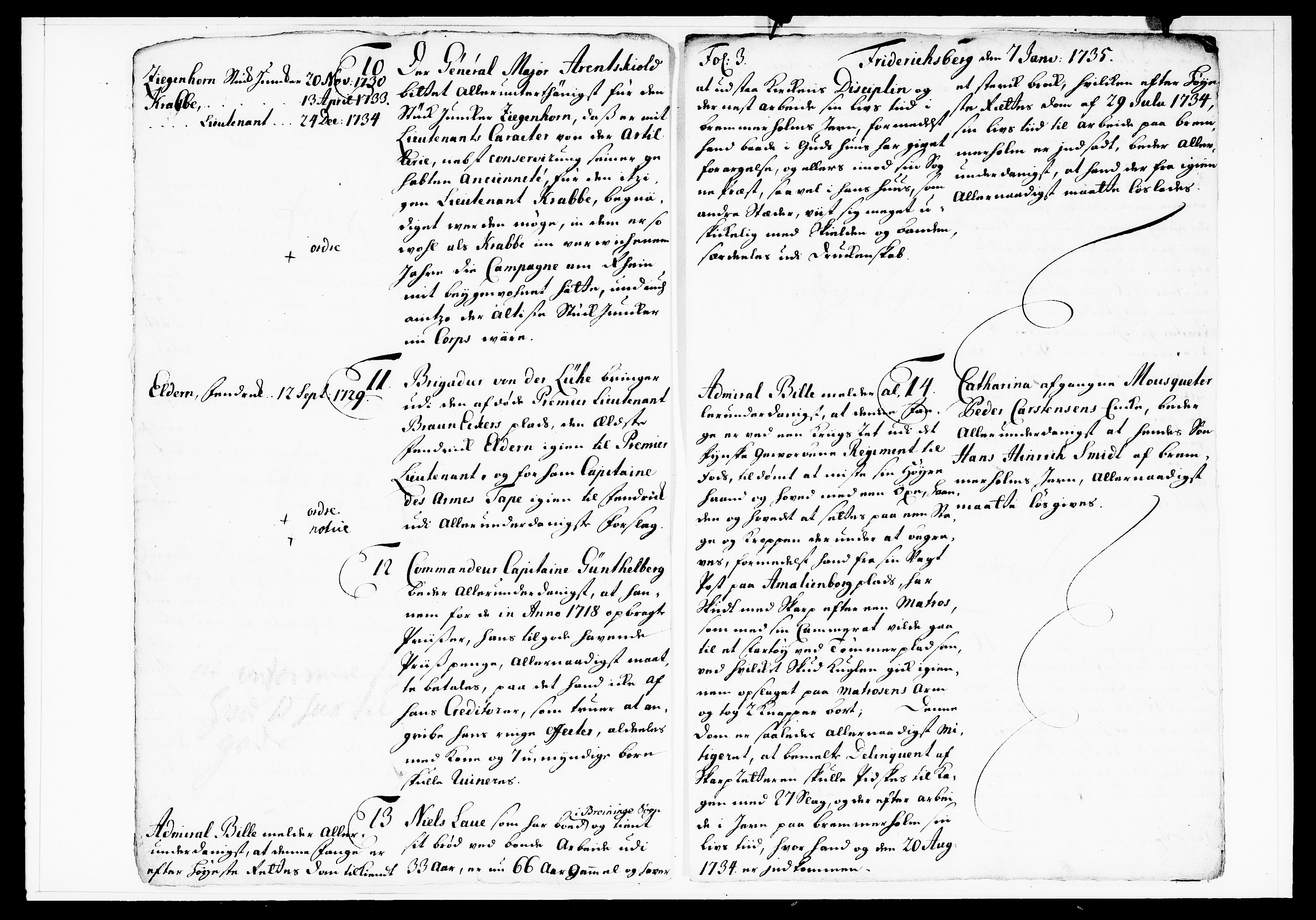 Krigskollegiet, Krigskancelliet, DRA/A-0006/-/1122-1129: Refererede sager, 1735, p. 8