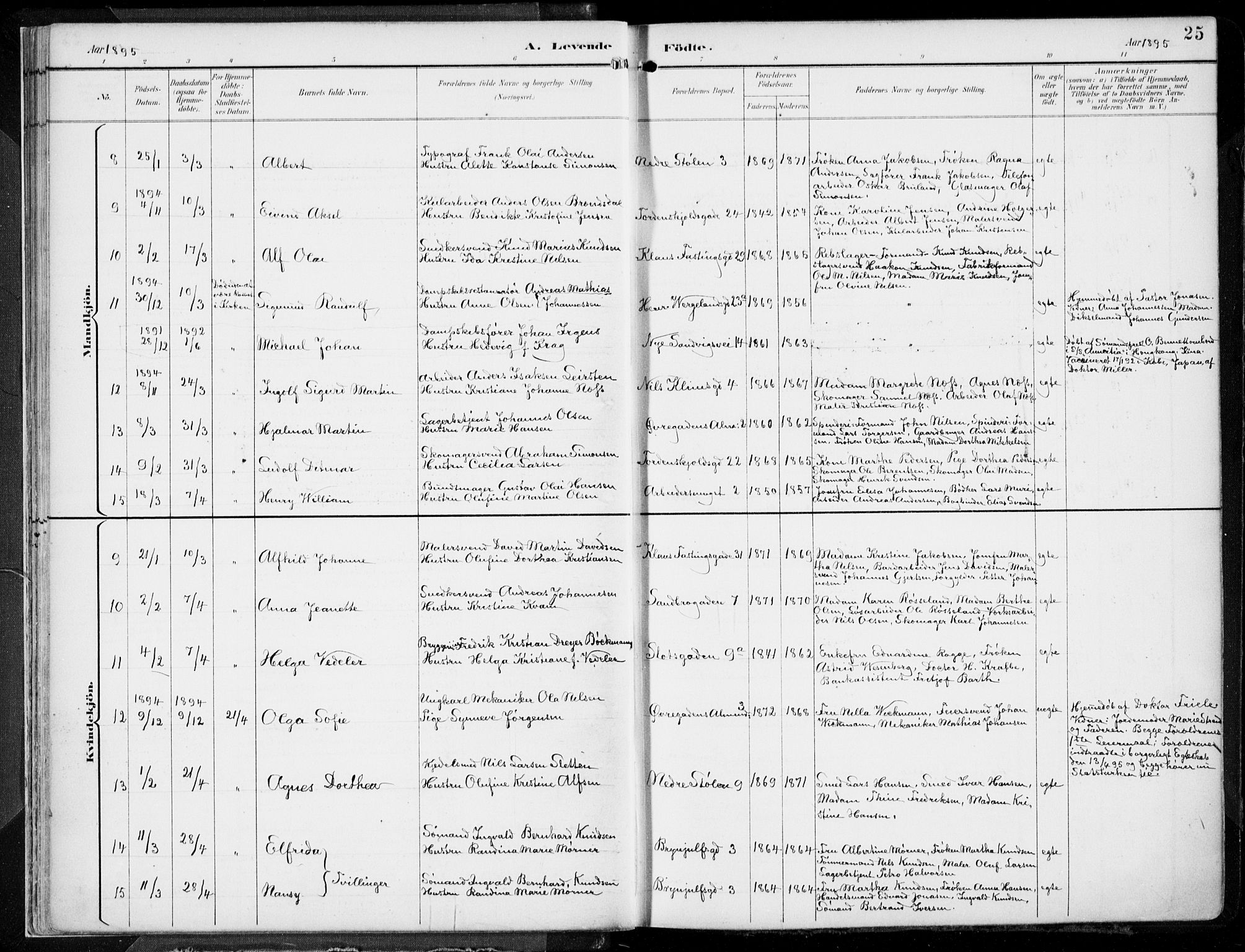 Mariakirken Sokneprestembete, AV/SAB-A-76901/H/Hab/L0005: Parish register (copy) no. A 5, 1893-1913, p. 25