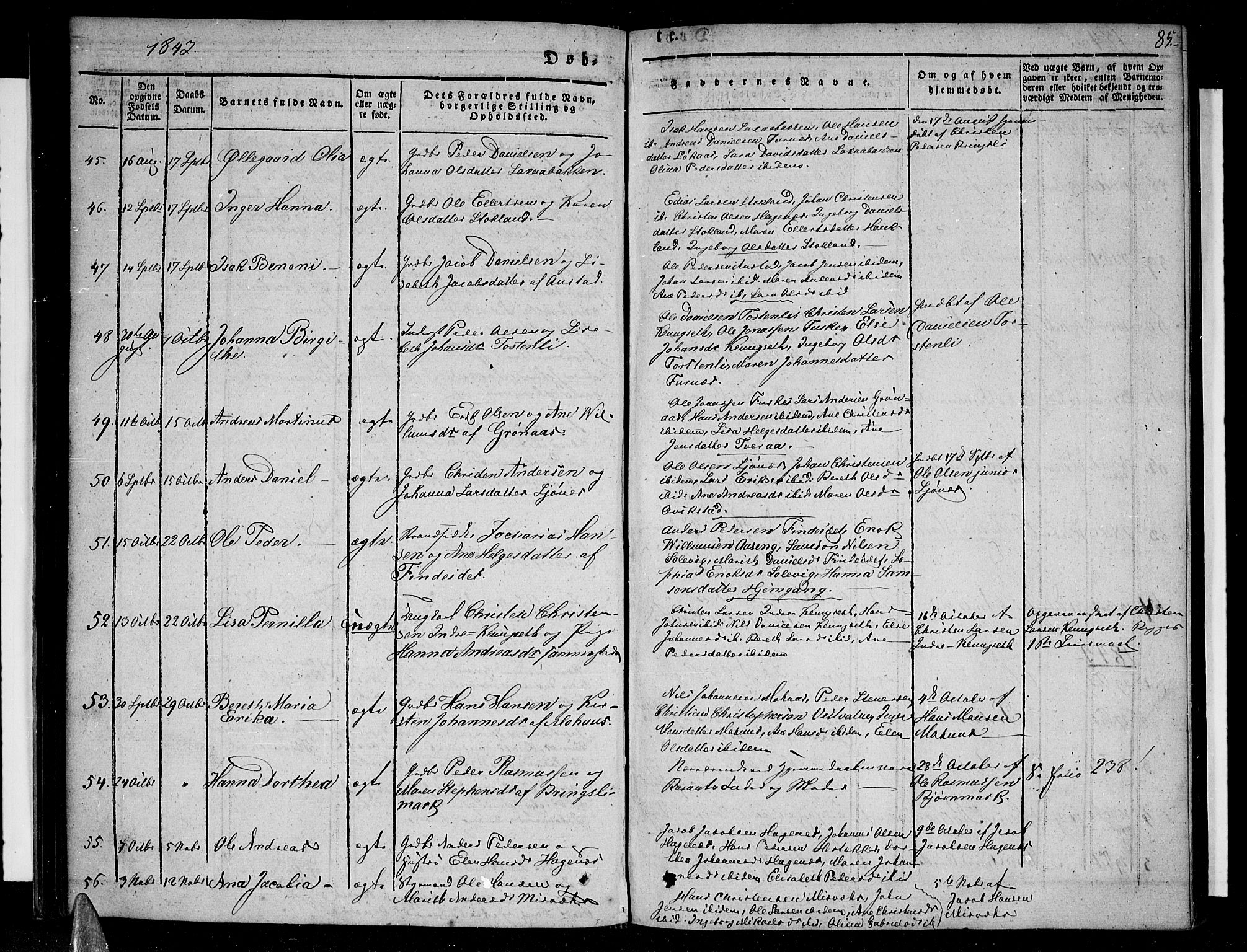 Ministerialprotokoller, klokkerbøker og fødselsregistre - Nordland, AV/SAT-A-1459/852/L0737: Parish register (official) no. 852A07, 1833-1849, p. 85