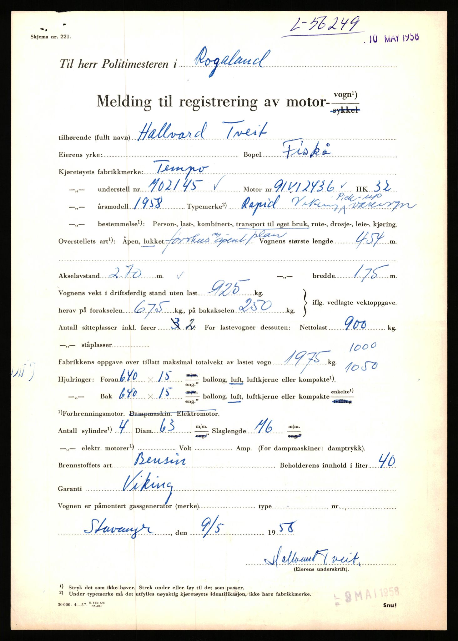 Stavanger trafikkstasjon, AV/SAST-A-101942/0/F/L0055: L-55700 - L-56499, 1930-1971, p. 1261