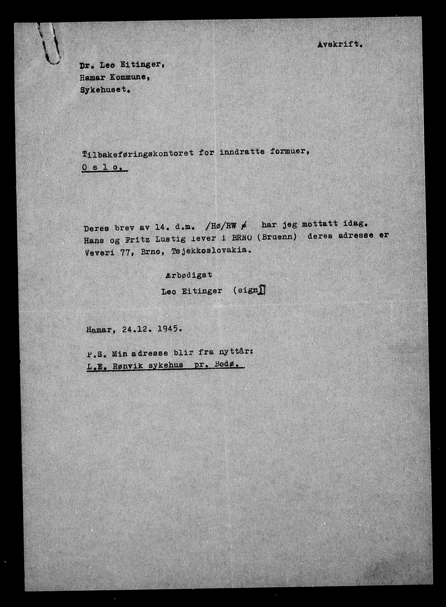 Justisdepartementet, Tilbakeføringskontoret for inndratte formuer, AV/RA-S-1564/H/Hc/Hcb/L0915: --, 1945-1947, p. 26