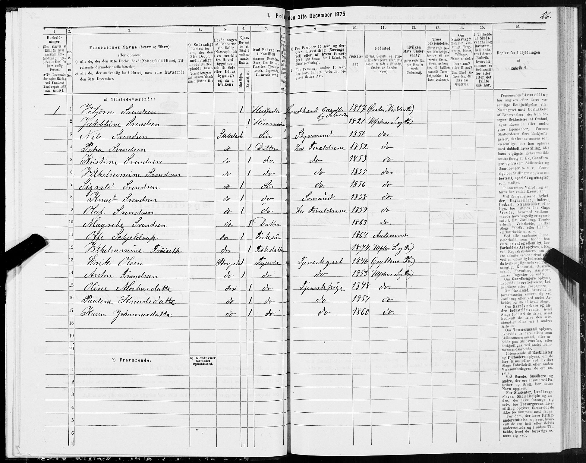 SAT, 1875 census for 1516P Ulstein, 1875, p. 2026