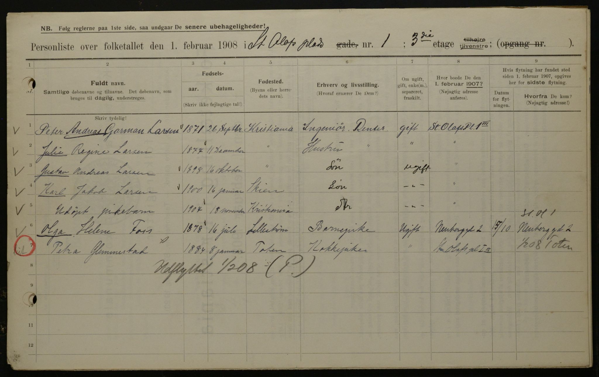 OBA, Municipal Census 1908 for Kristiania, 1908, p. 79623