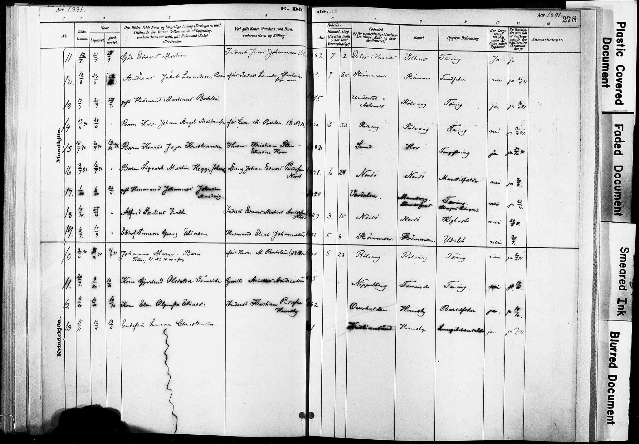 Ministerialprotokoller, klokkerbøker og fødselsregistre - Nordland, AV/SAT-A-1459/835/L0526: Parish register (official) no. 835A03II, 1881-1910, p. 278