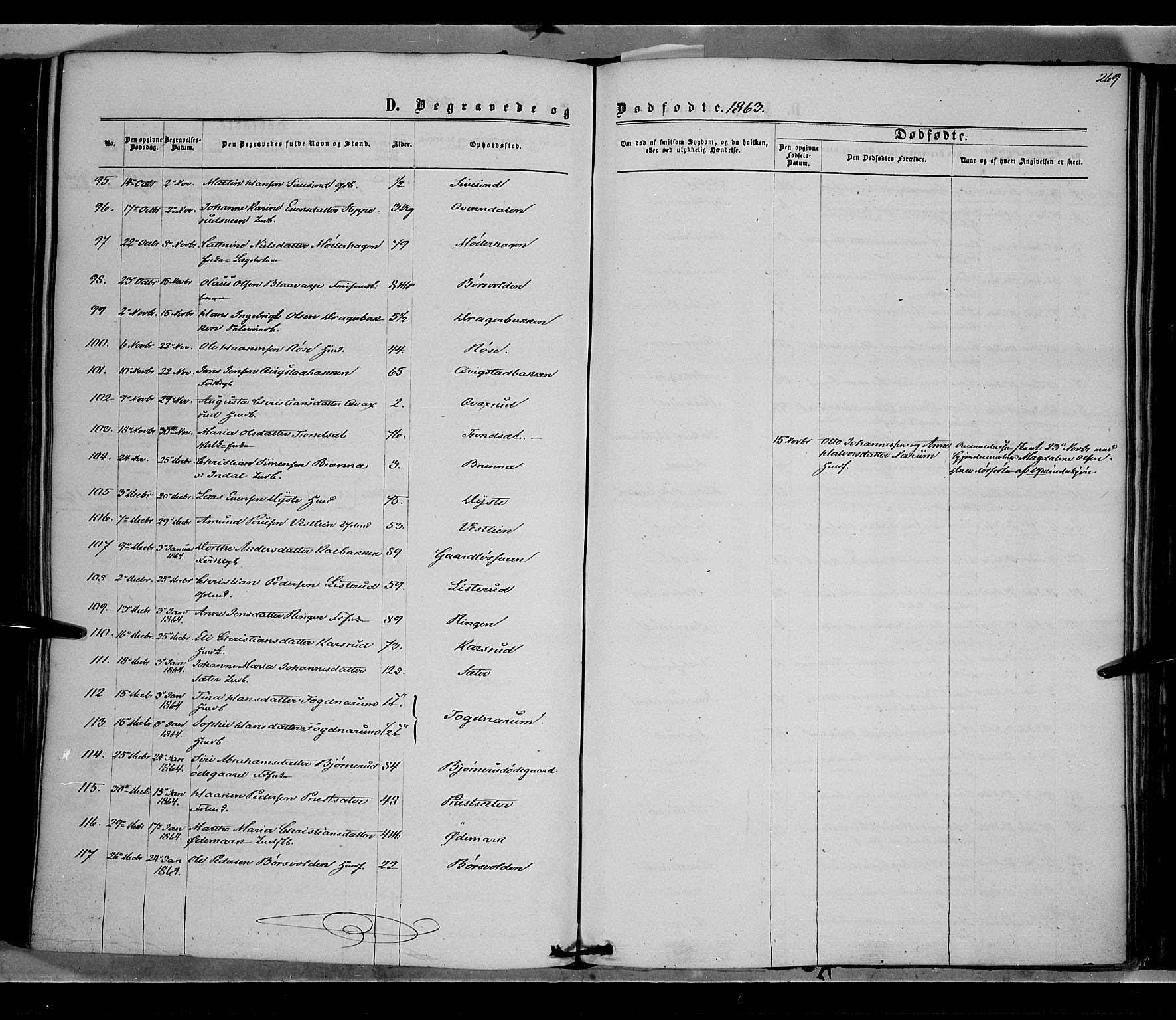 Vestre Toten prestekontor, SAH/PREST-108/H/Ha/Haa/L0007: Parish register (official) no. 7, 1862-1869, p. 269