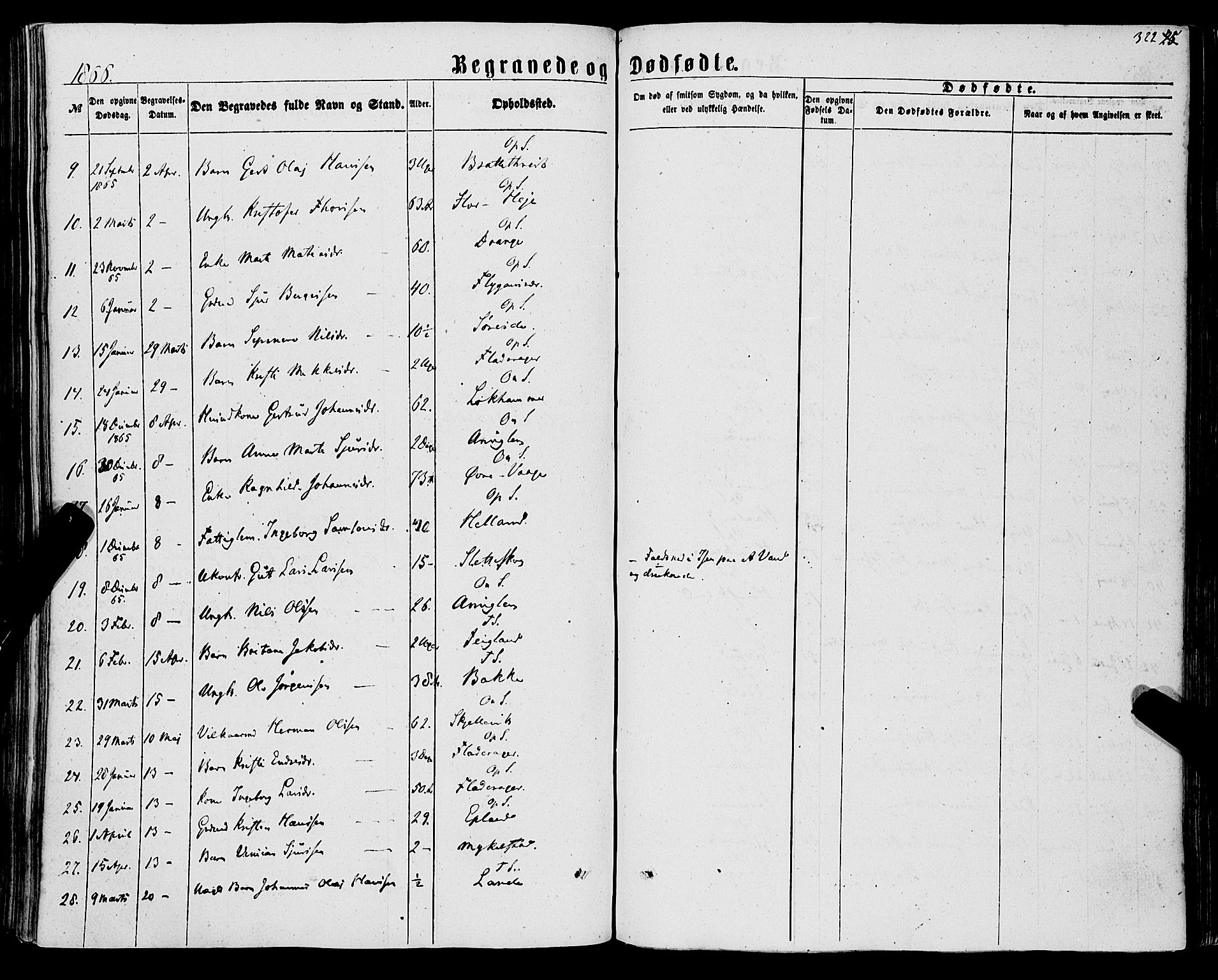Tysnes sokneprestembete, SAB/A-78601/H/Haa: Parish register (official) no. A 11, 1860-1871, p. 322