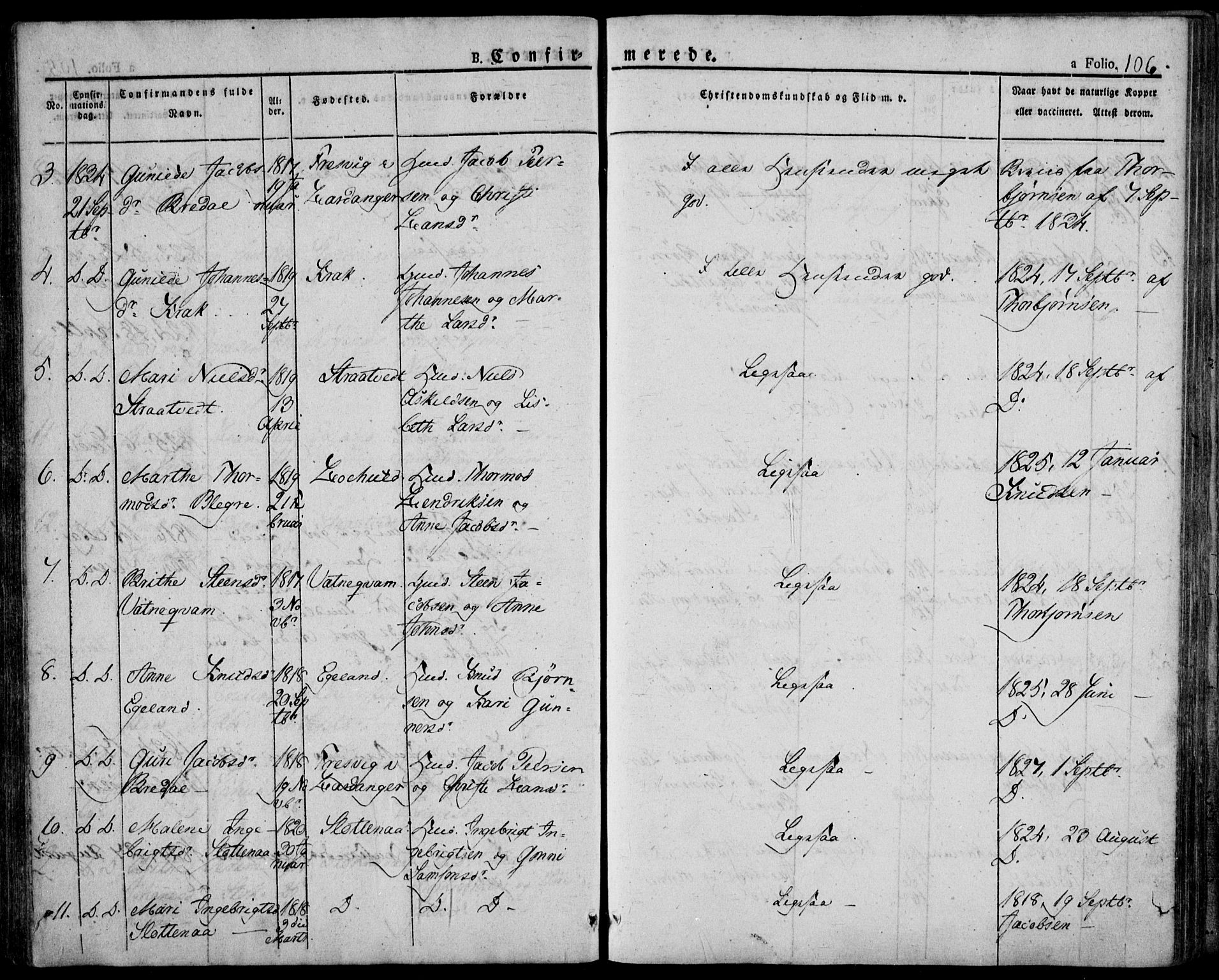 Skjold sokneprestkontor, AV/SAST-A-101847/H/Ha/Haa/L0005: Parish register (official) no. A 5, 1830-1856, p. 106