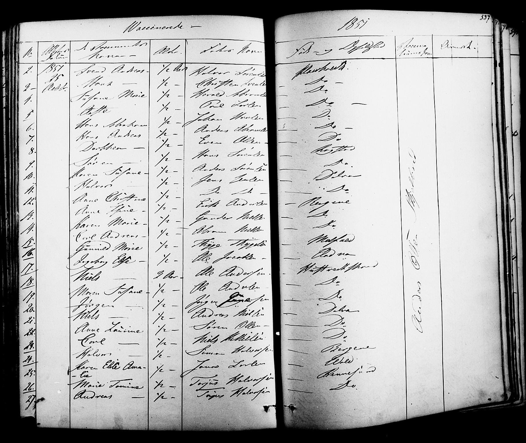 Solum kirkebøker, SAKO/A-306/F/Fa/L0006: Parish register (official) no. I 6, 1844-1855, p. 537