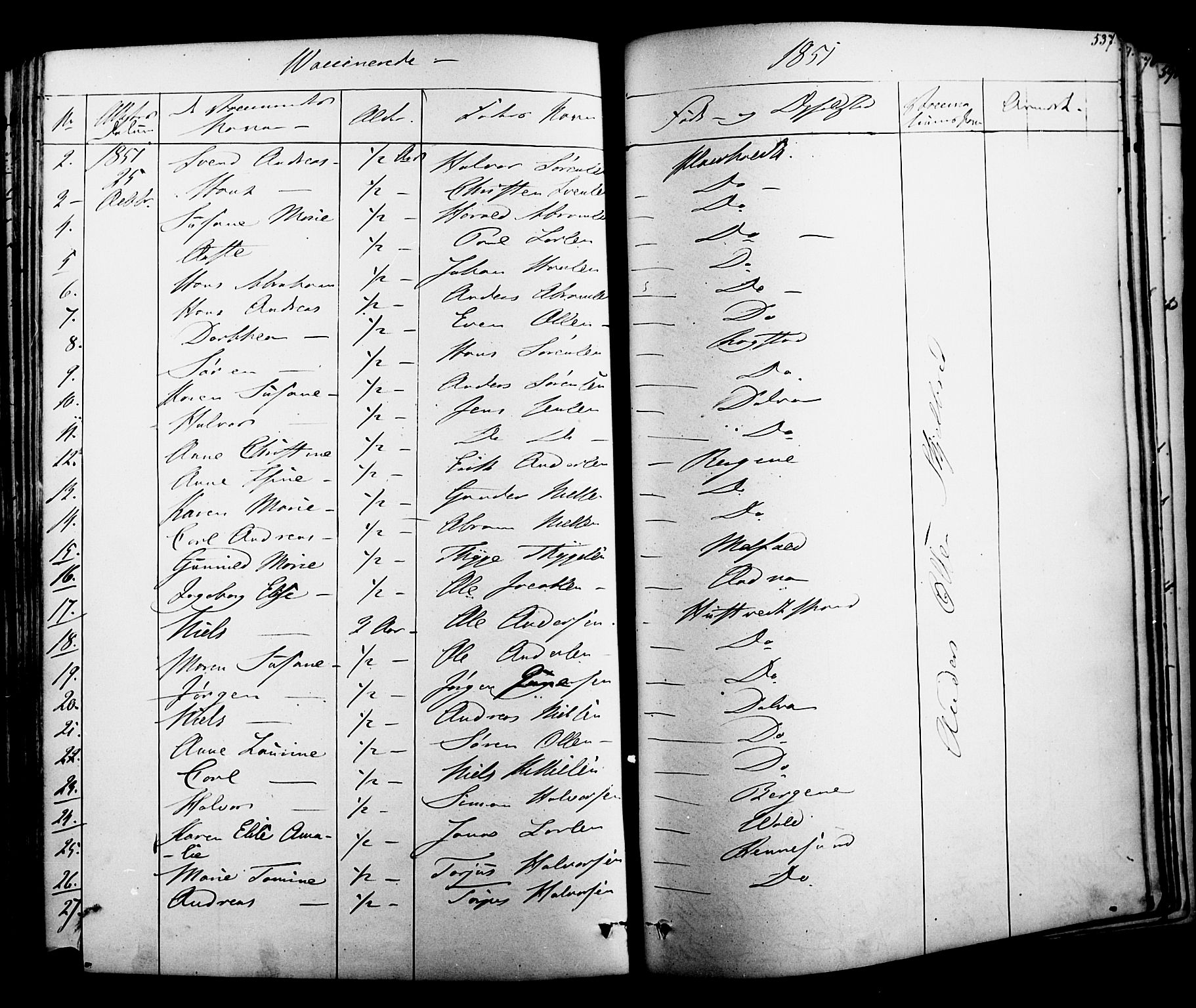 Solum kirkebøker, AV/SAKO-A-306/F/Fa/L0006: Parish register (official) no. I 6, 1844-1855, p. 537