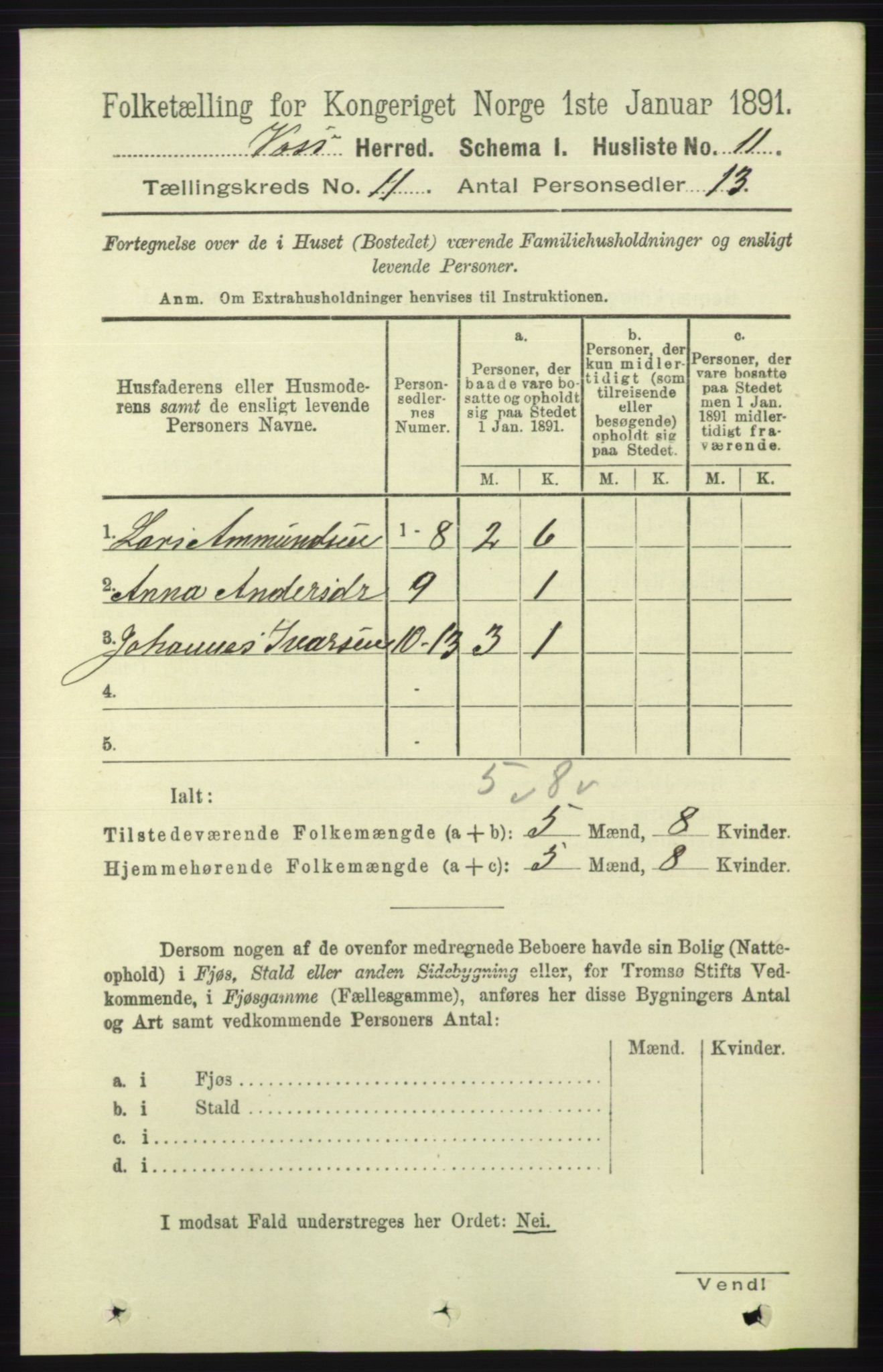 RA, 1891 census for 1235 Voss, 1891, p. 5735