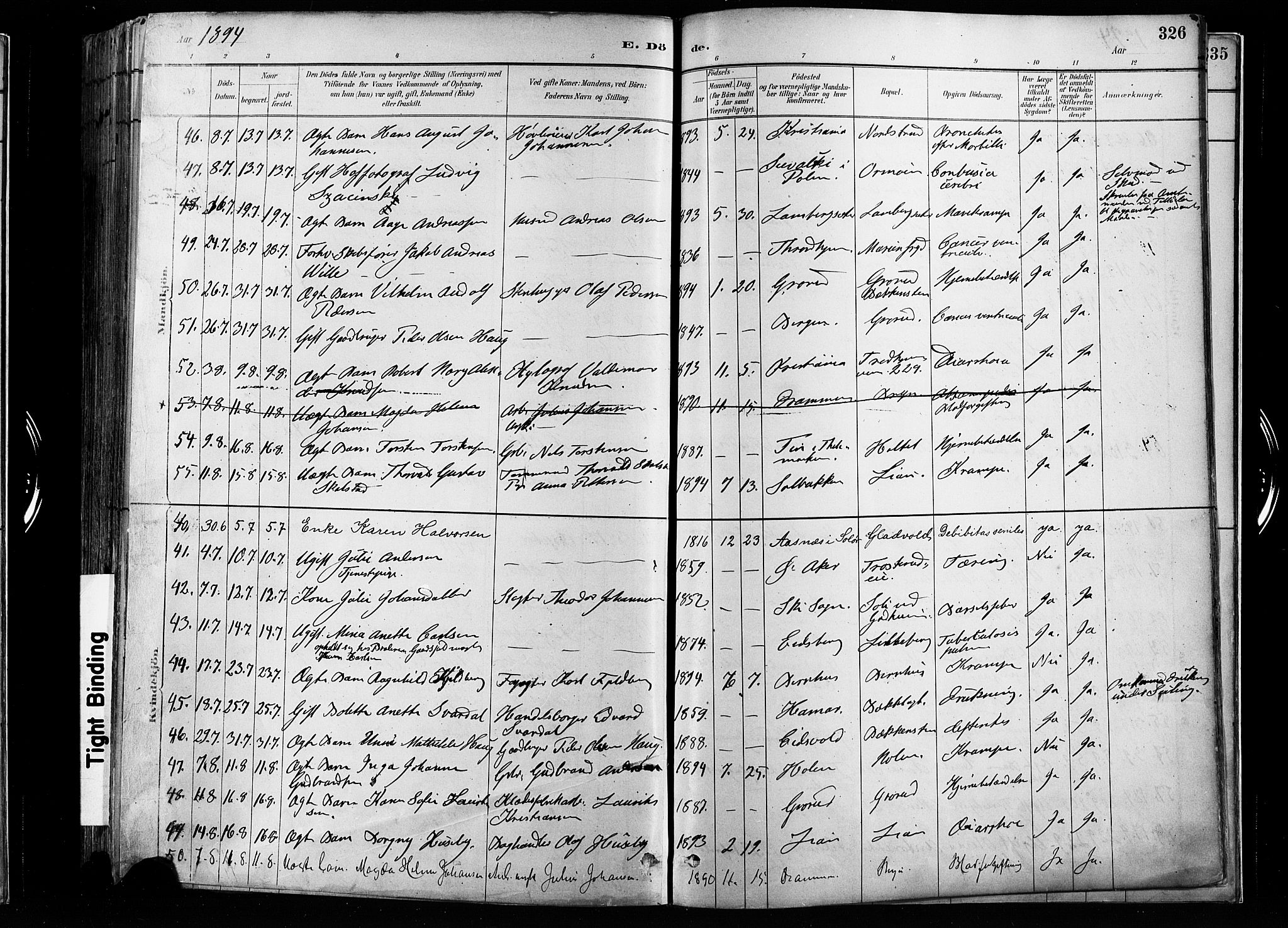 Østre Aker prestekontor Kirkebøker, SAO/A-10840/F/Fa/L0008: Parish register (official) no. I 8, 1883-1894, p. 326