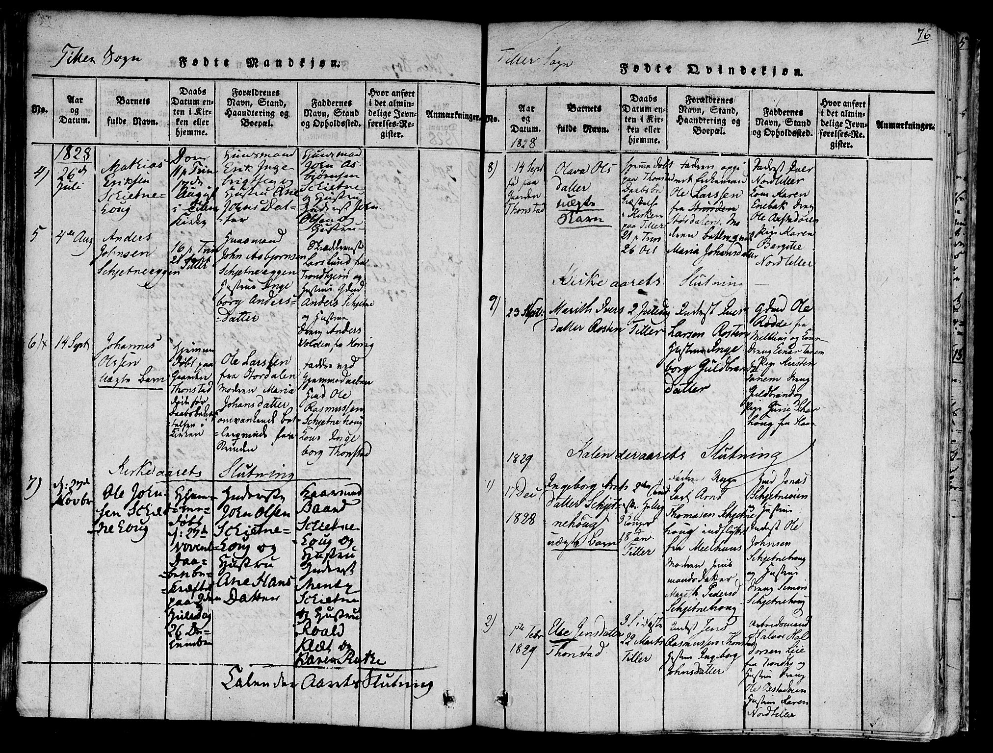 Ministerialprotokoller, klokkerbøker og fødselsregistre - Sør-Trøndelag, SAT/A-1456/618/L0440: Parish register (official) no. 618A04 /2, 1816-1843, p. 76